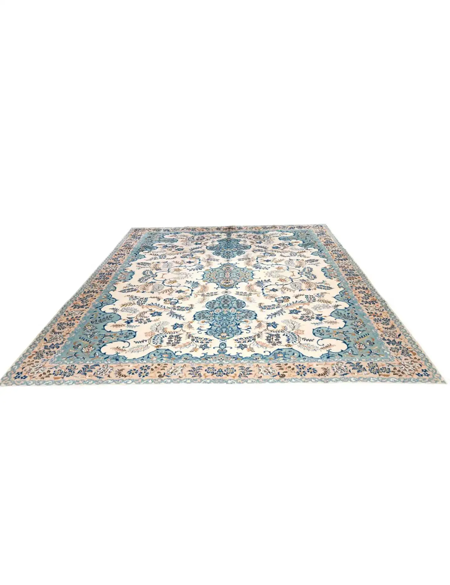 Beige Persia Kashan Patina 390 x 293 cm - Ainutlaatuinen käsintehty matto