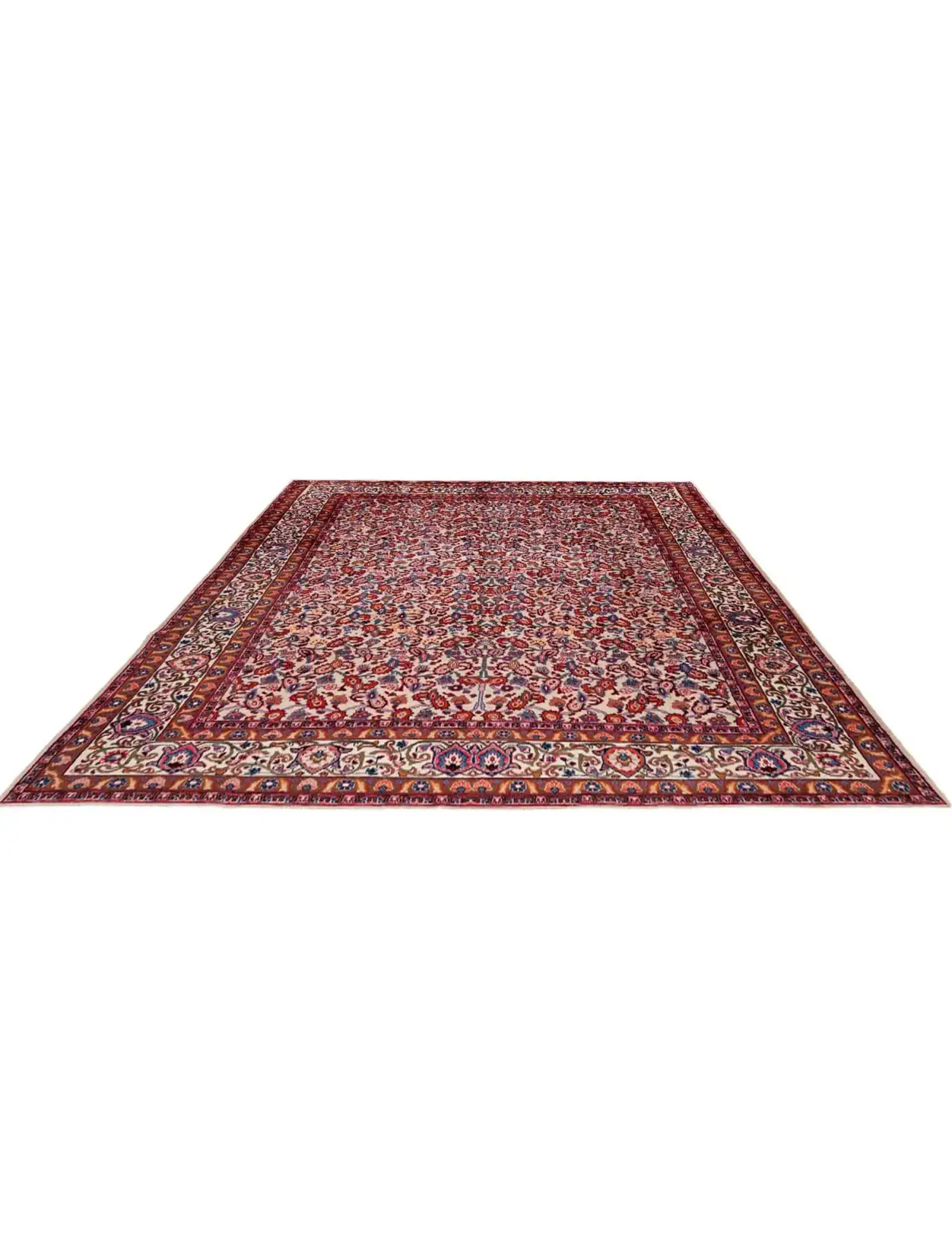 Beige Persien Moud Patina  350 x 248 cm - Einzigartiger handgefertigter Teppich