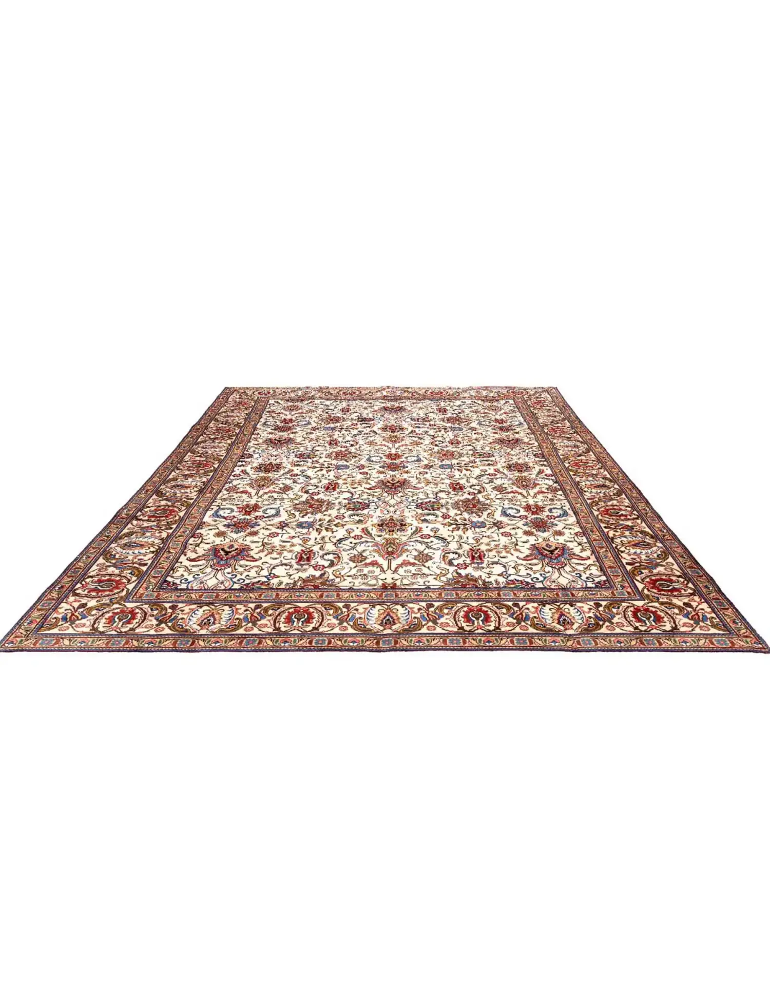 Beige Persien Tabriz Patina  393 x 286 cm - Einzigartiger handgefertigter Teppich