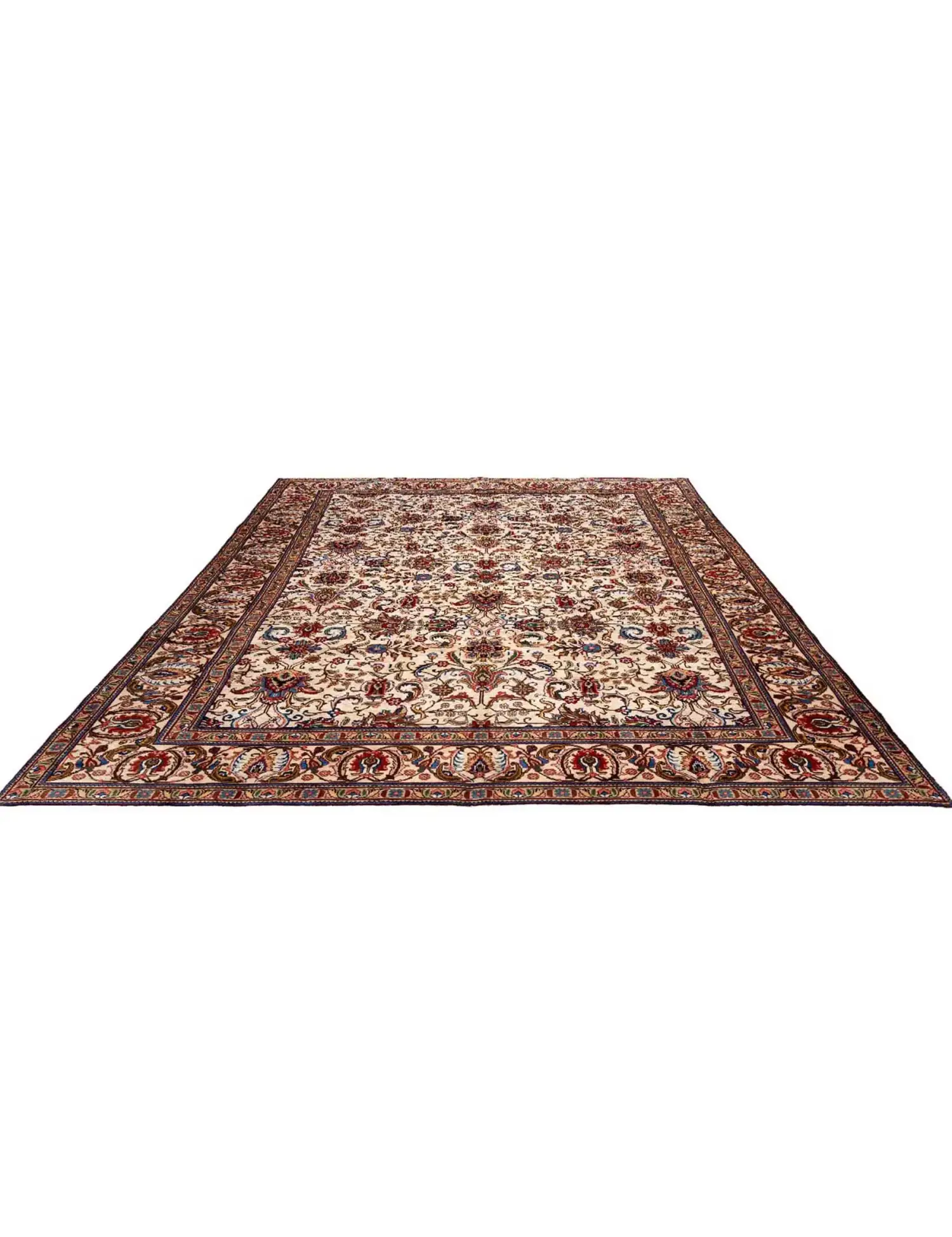 Beige Persien Tabriz Patina  393 x 286 cm - Einzigartiger handgefertigter Teppich