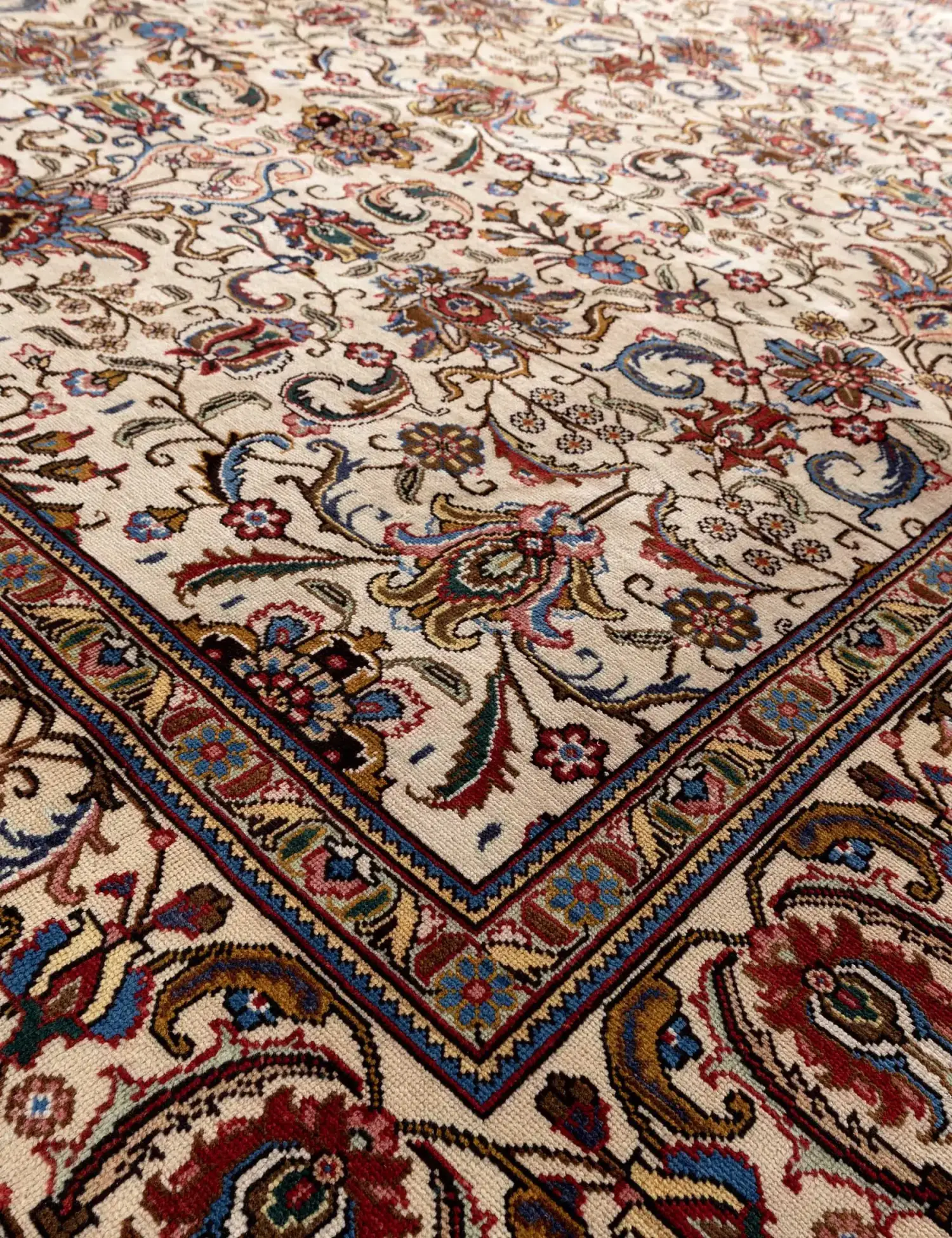 Beige Persien Tabriz Patina  393 x 286 cm - Einzigartiger handgefertigter Teppich