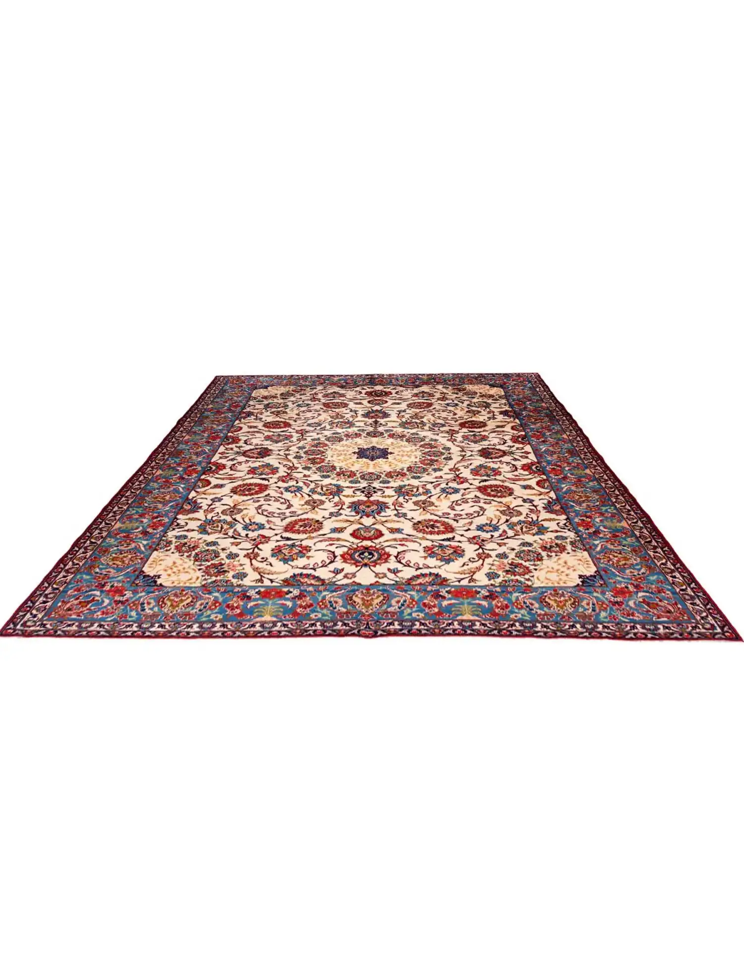 Beige Persien Kashan Patina  405 x 286 cm - Einzigartiger handgefertigter Teppich