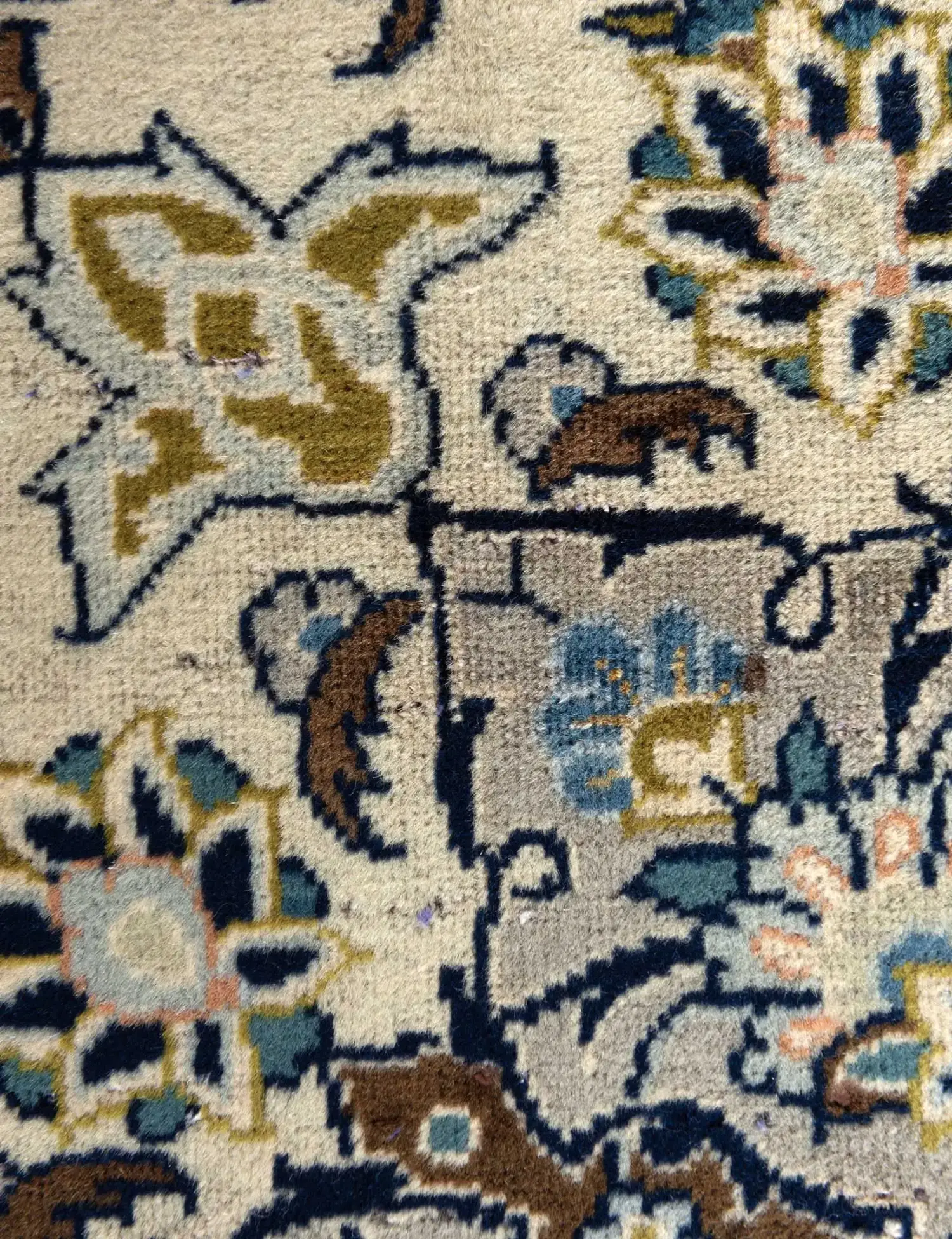Green Persia Kashan Patina 428 x 315 cm - Unique Handmade Carpet