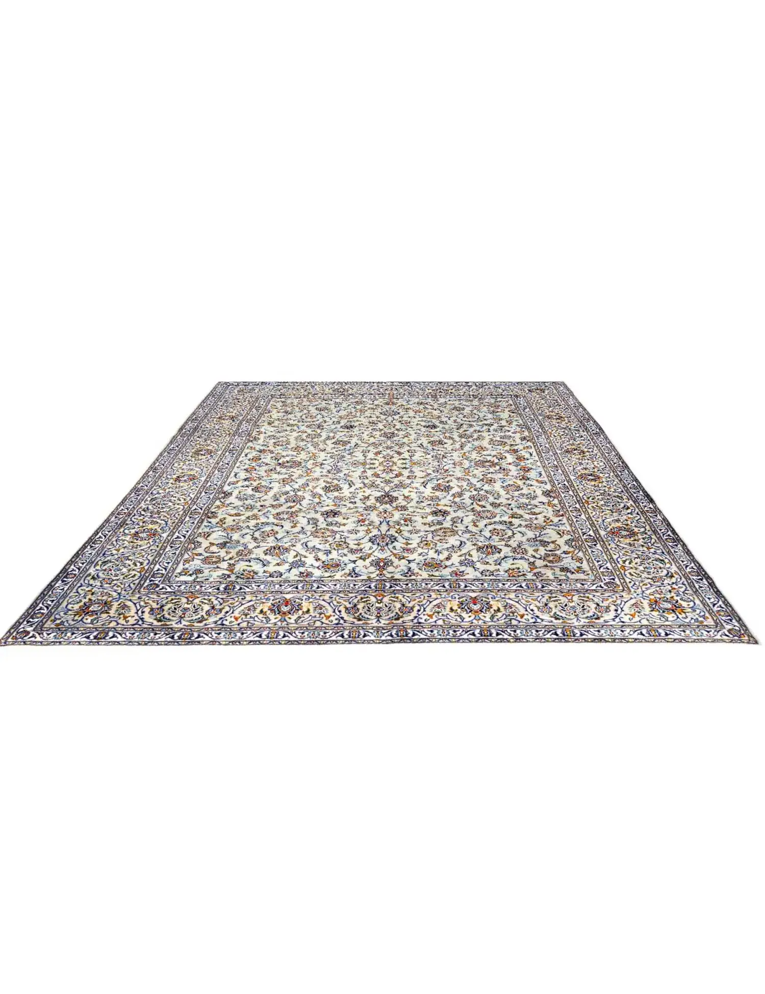 Verde Persiano Kashan Patina 390 x 290 cm - Tappeto unico fatto a mano