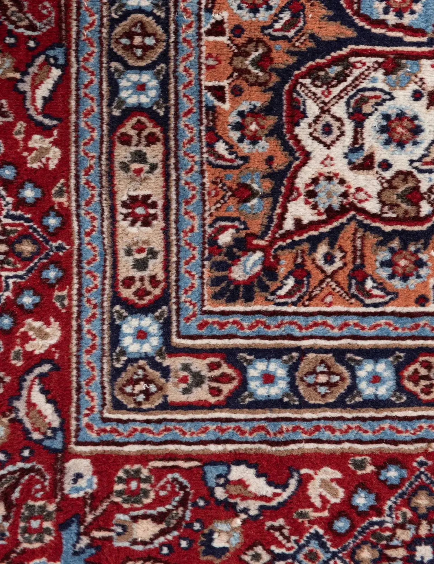 Bleu Persan Moud Patina 303 x 210 cm - Tapis fait main unique