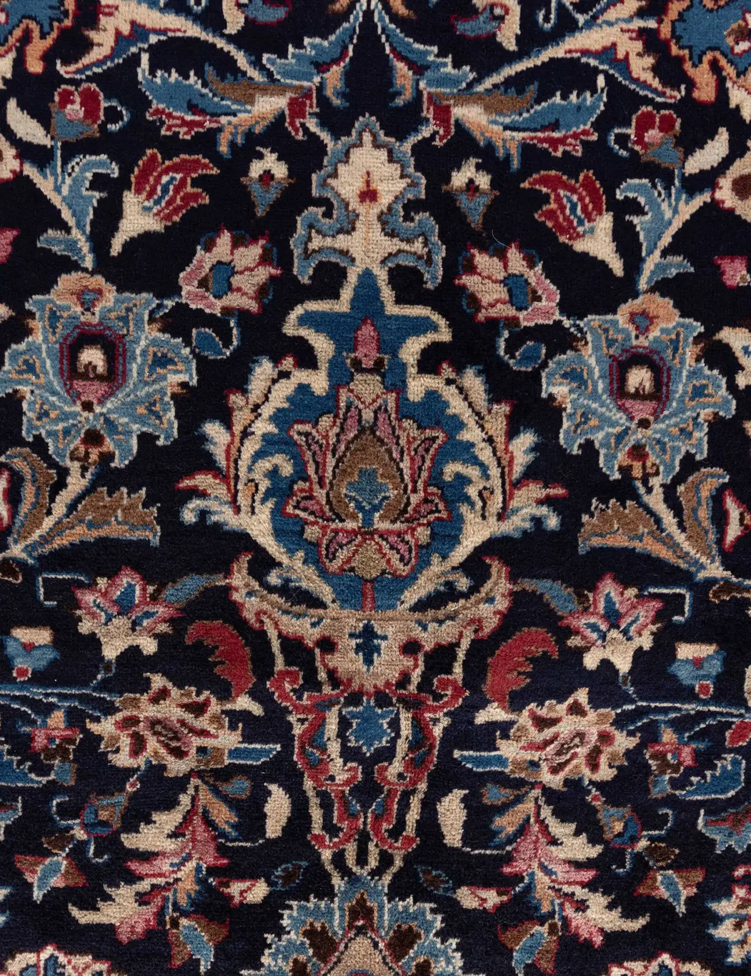Azul Persa Kashmar Patina 395 x 295 cm - Alfombra única hecha a mano