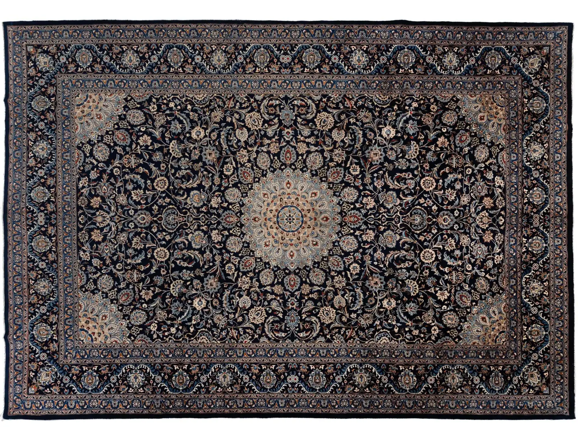 Sininen Persia Kashmar Patina 400 x 300 cm - Ainutlaatuinen käsintehty matto