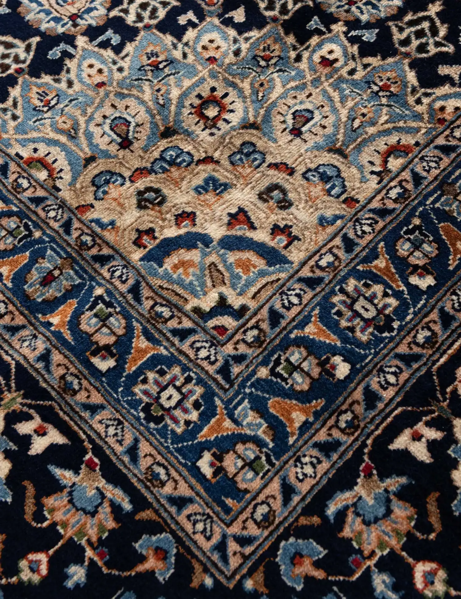 Blå persia Kashmar Patina 400 x 300 cm - Unikt håndlaget teppe