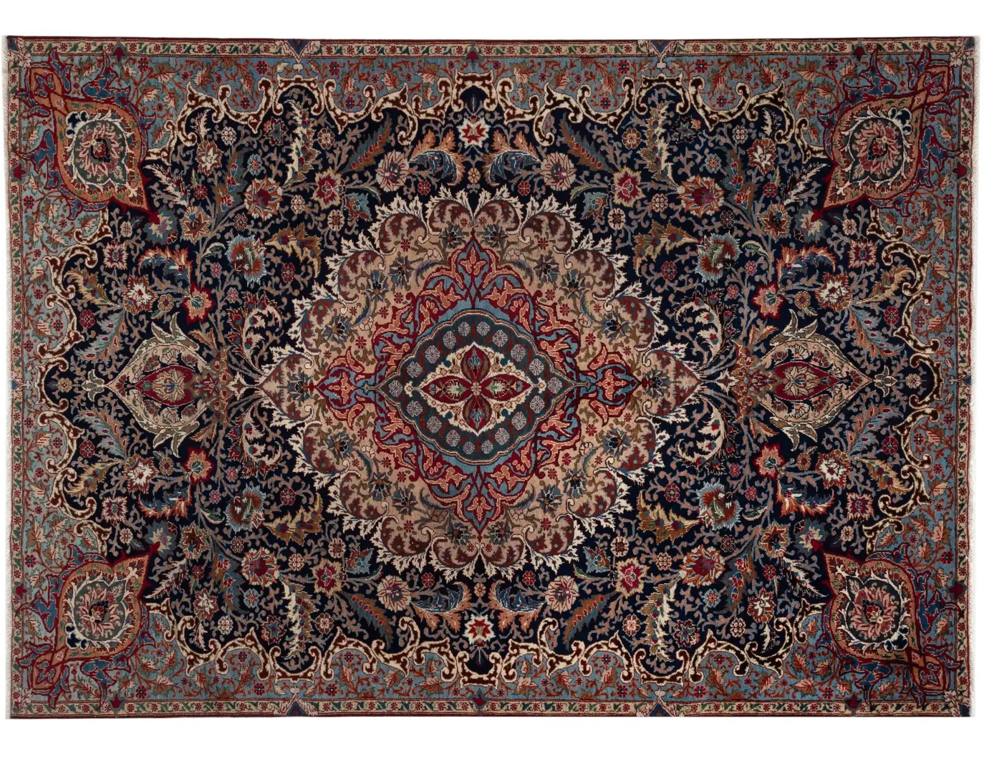 Blå Persien Kashmar Patina  280 x 185 cm