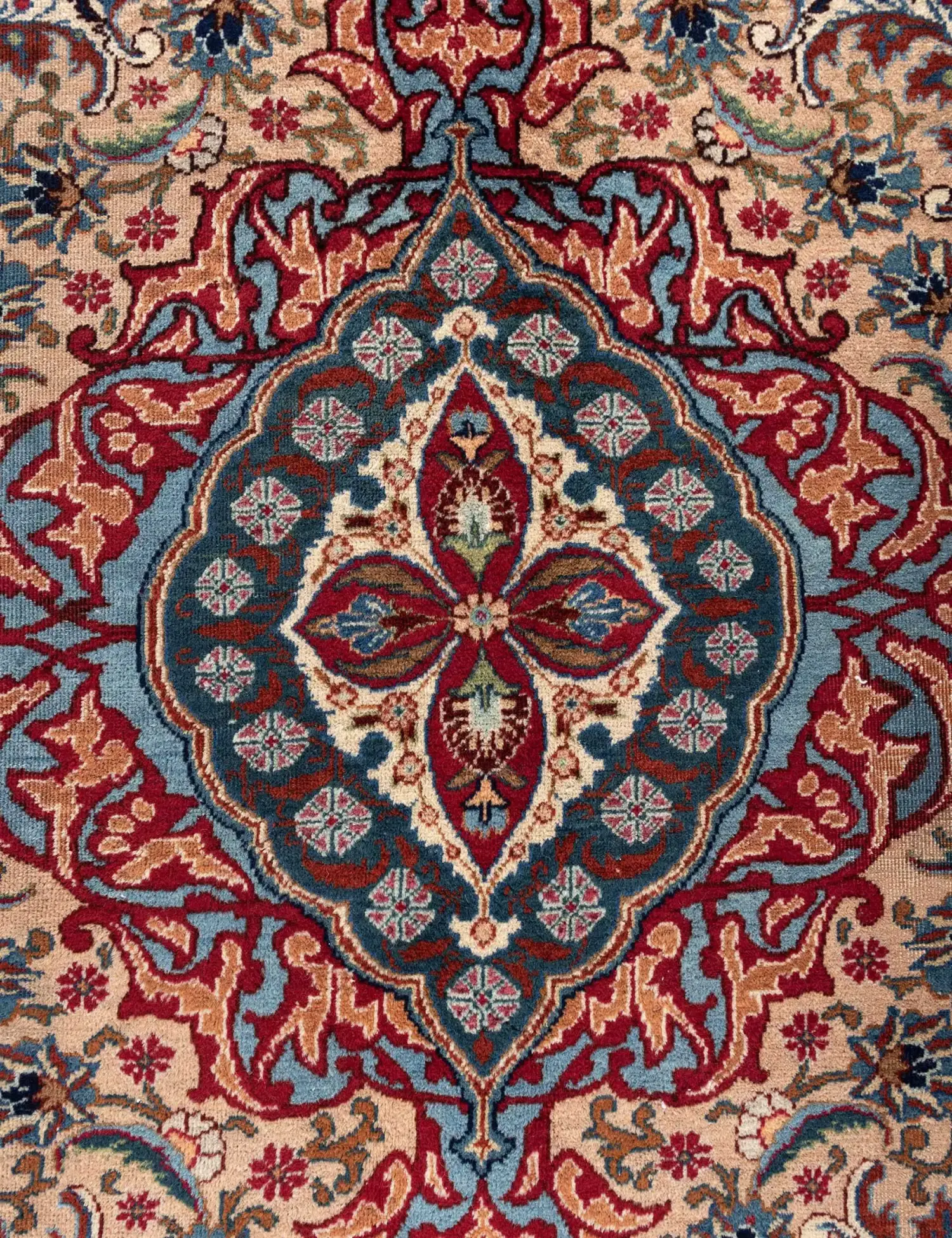 Blå Persien Kashmar Patina  280 x 185 cm - Unikt håndlavet tæppe