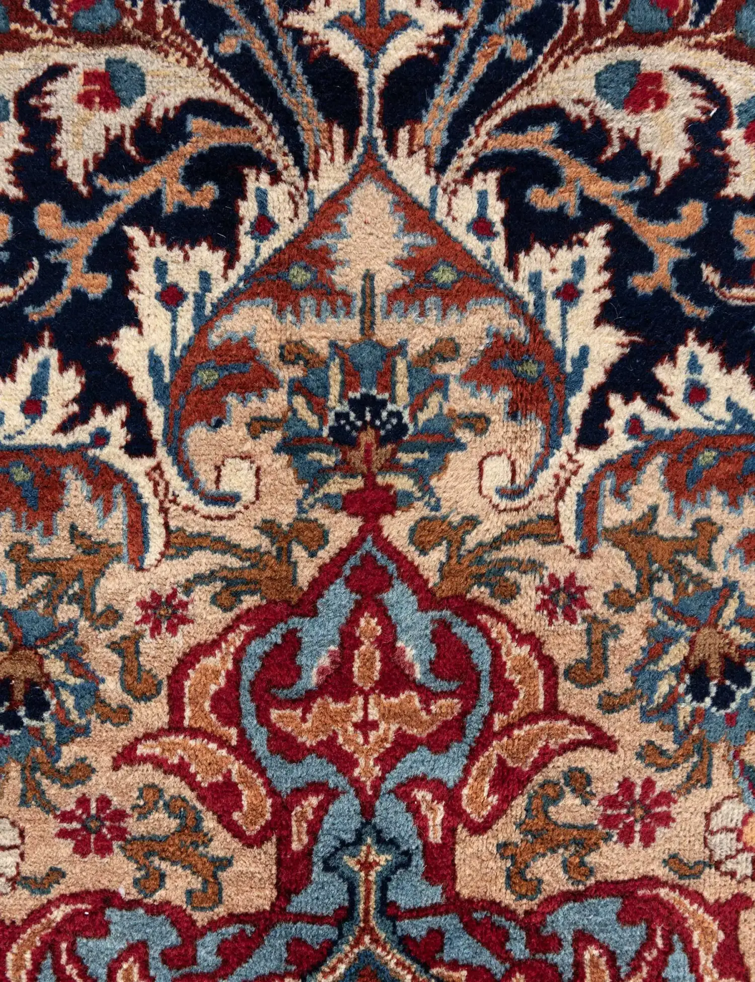 Blå Persien Kashmar Patina  280 x 185 cm - Unikt håndlavet tæppe