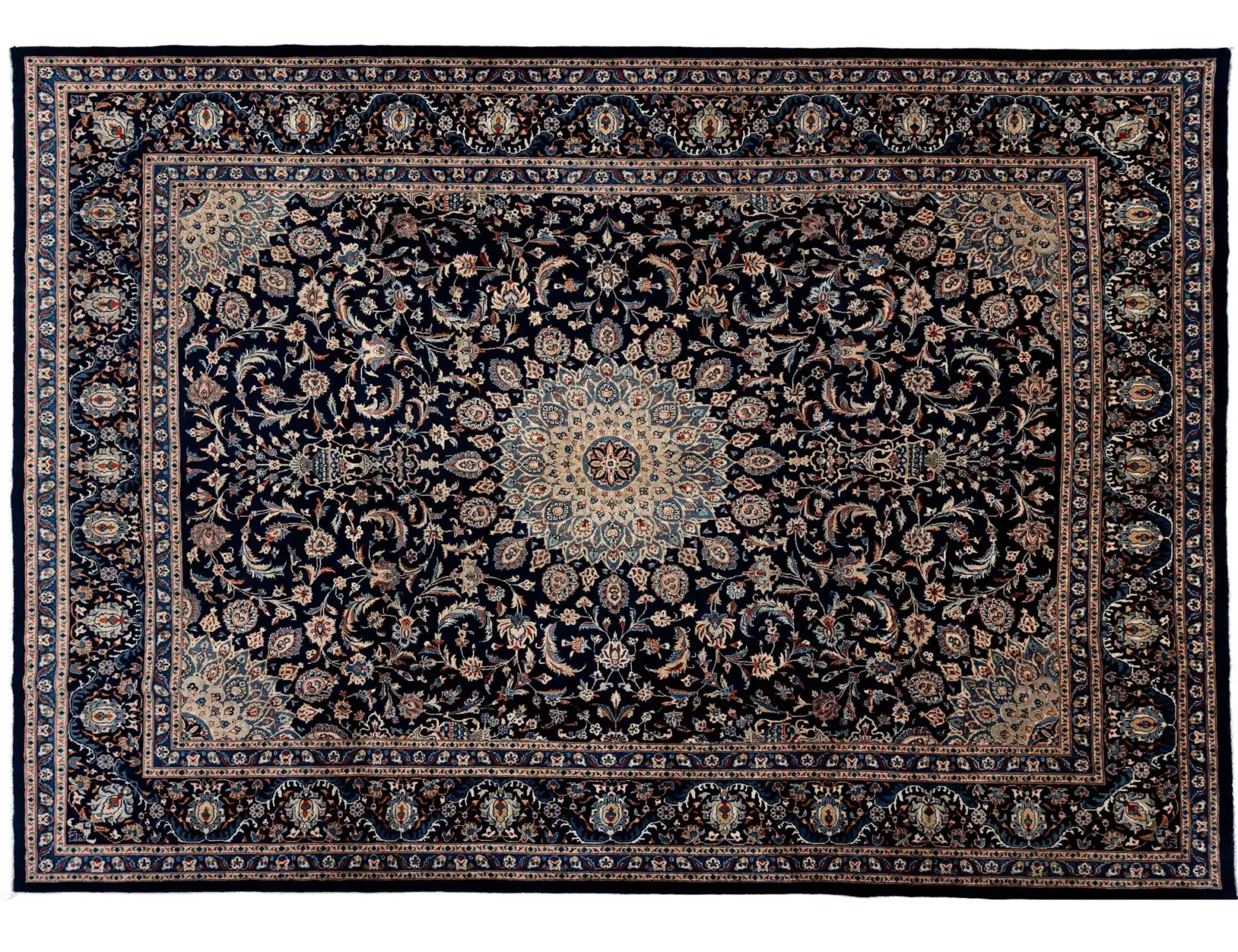 Sininen Persia Kashmar Patina 382 x 298 cm - Ainutlaatuinen käsintehty matto