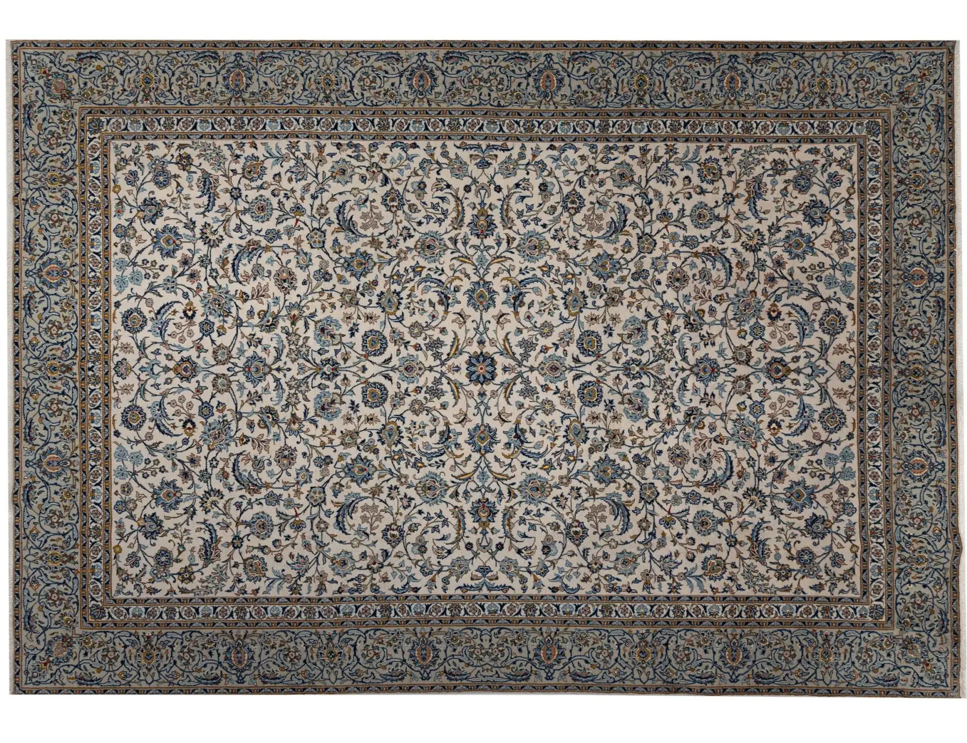Beige Perzië Kashan Patina 385 x 282 cm - Uniek handgemaakt tapijt