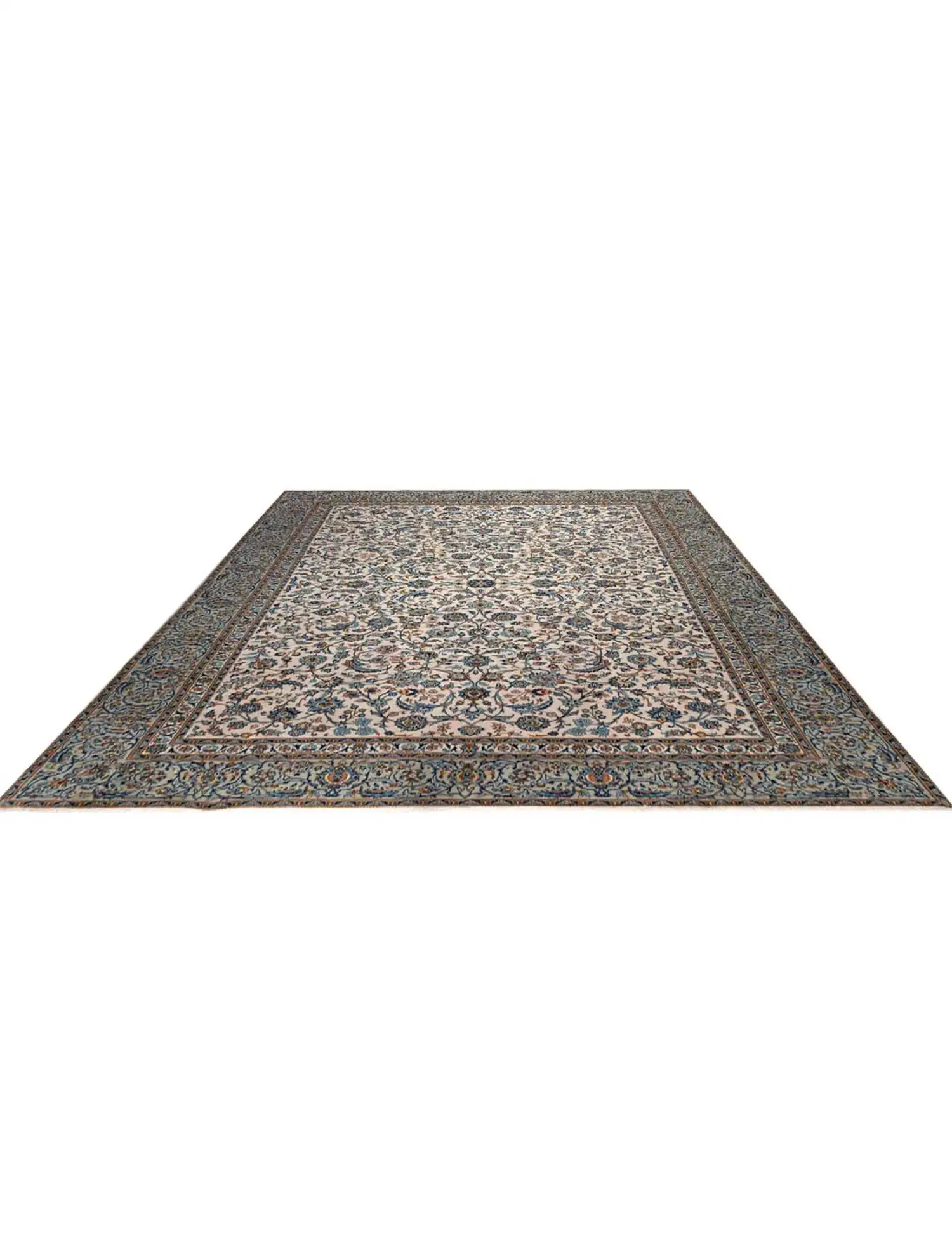 Beige Persa Kashan Patina 385 x 282 cm - Alfombra única hecha a mano