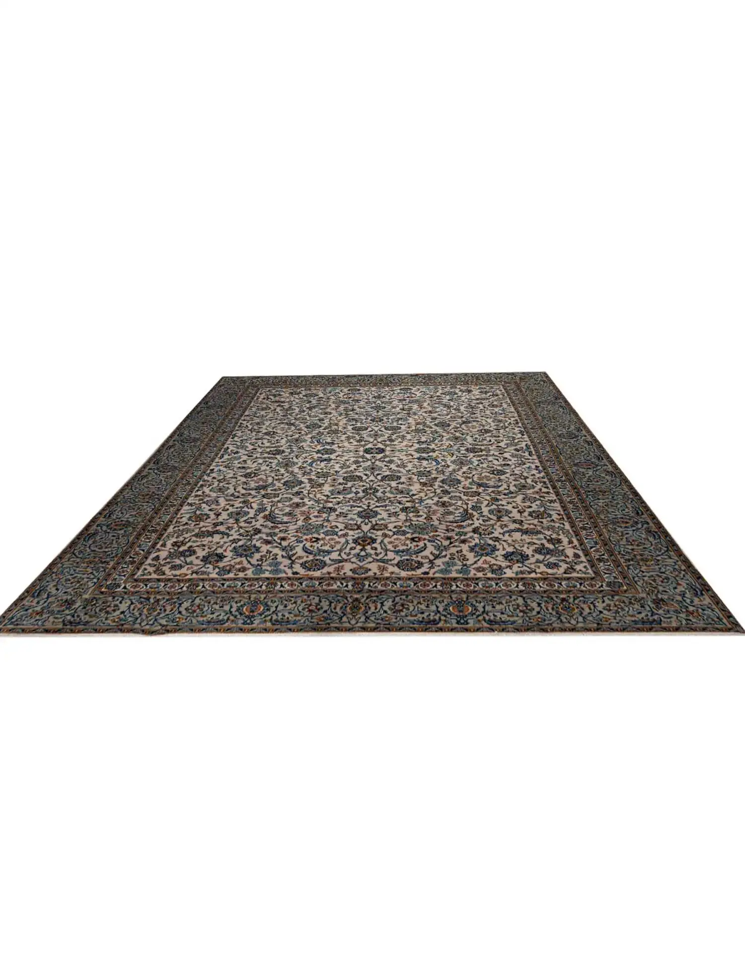 Beige Persa Kashan Patina 385 x 282 cm - Alfombra única hecha a mano
