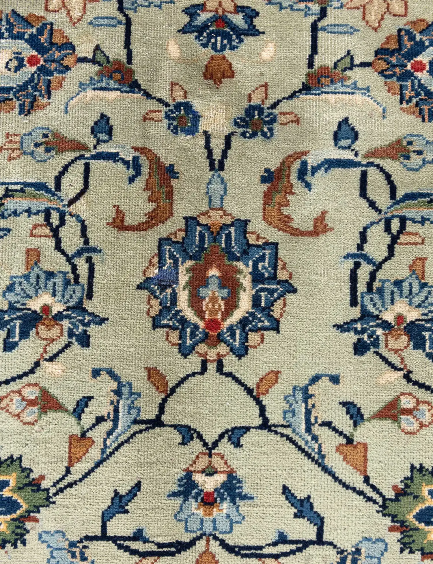 Verde Persiano Kashan Patina 405 x 293 cm - Tappeto unico fatto a mano