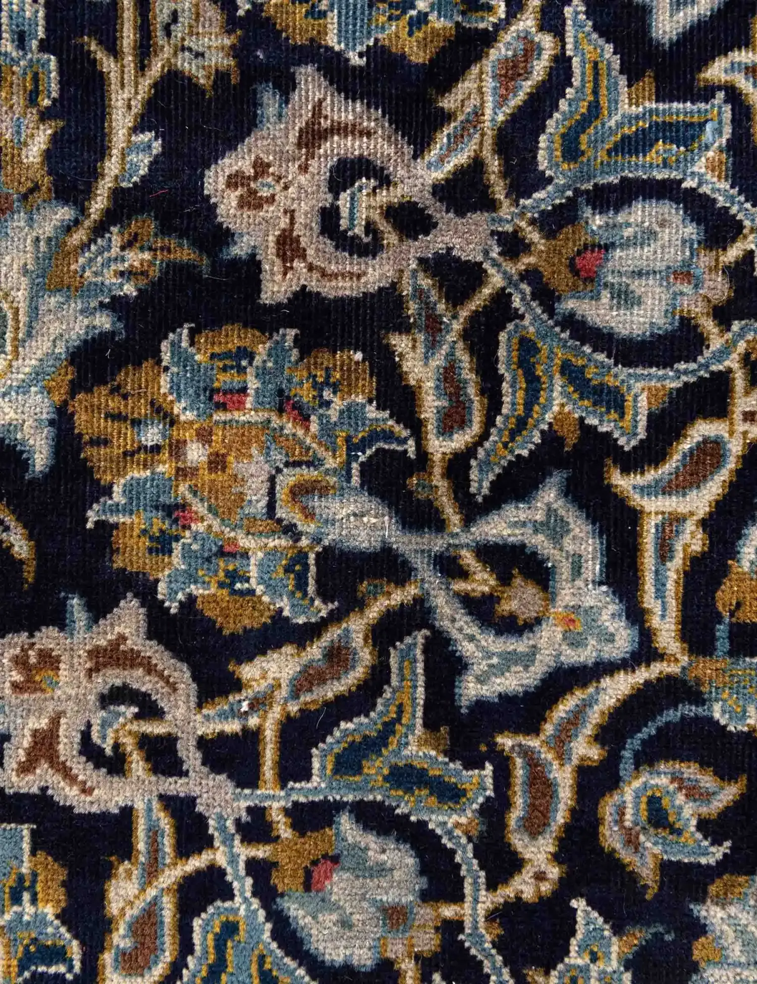 Blå Persien Kashan Patina  337 x 220 cm - Unikt håndlavet tæppe