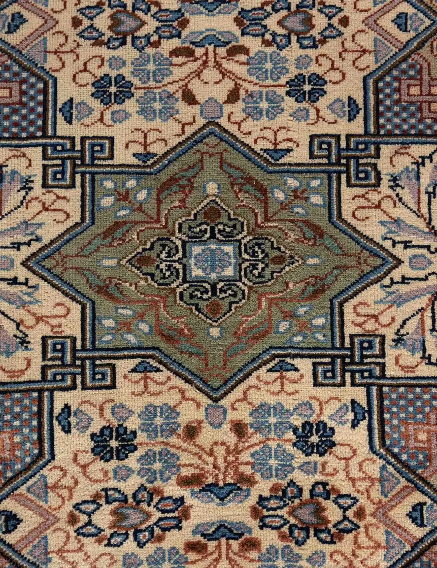 Beige Persa Ardebil Patina 327 x 218 cm - Alfombra única hecha a mano