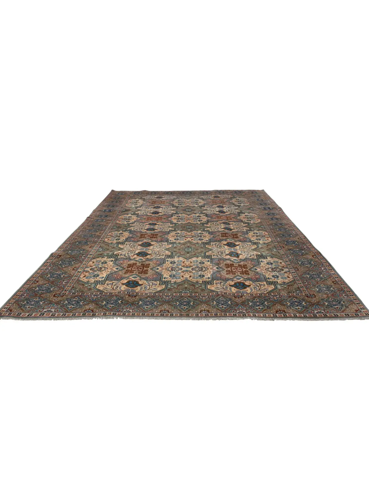Beige Persa Ardebil Patina 327 x 218 cm - Alfombra única hecha a mano