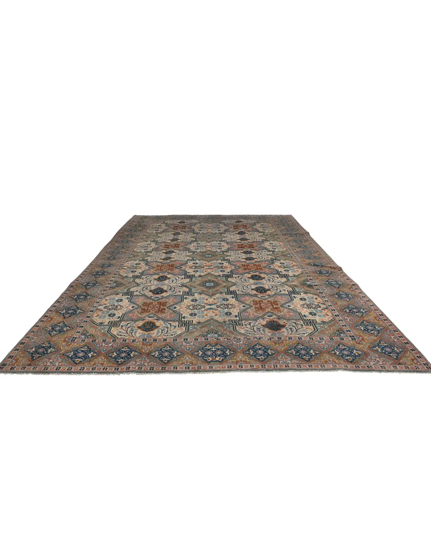 Beige Persa Ardebil Patina 327 x 218 cm - Alfombra única hecha a mano