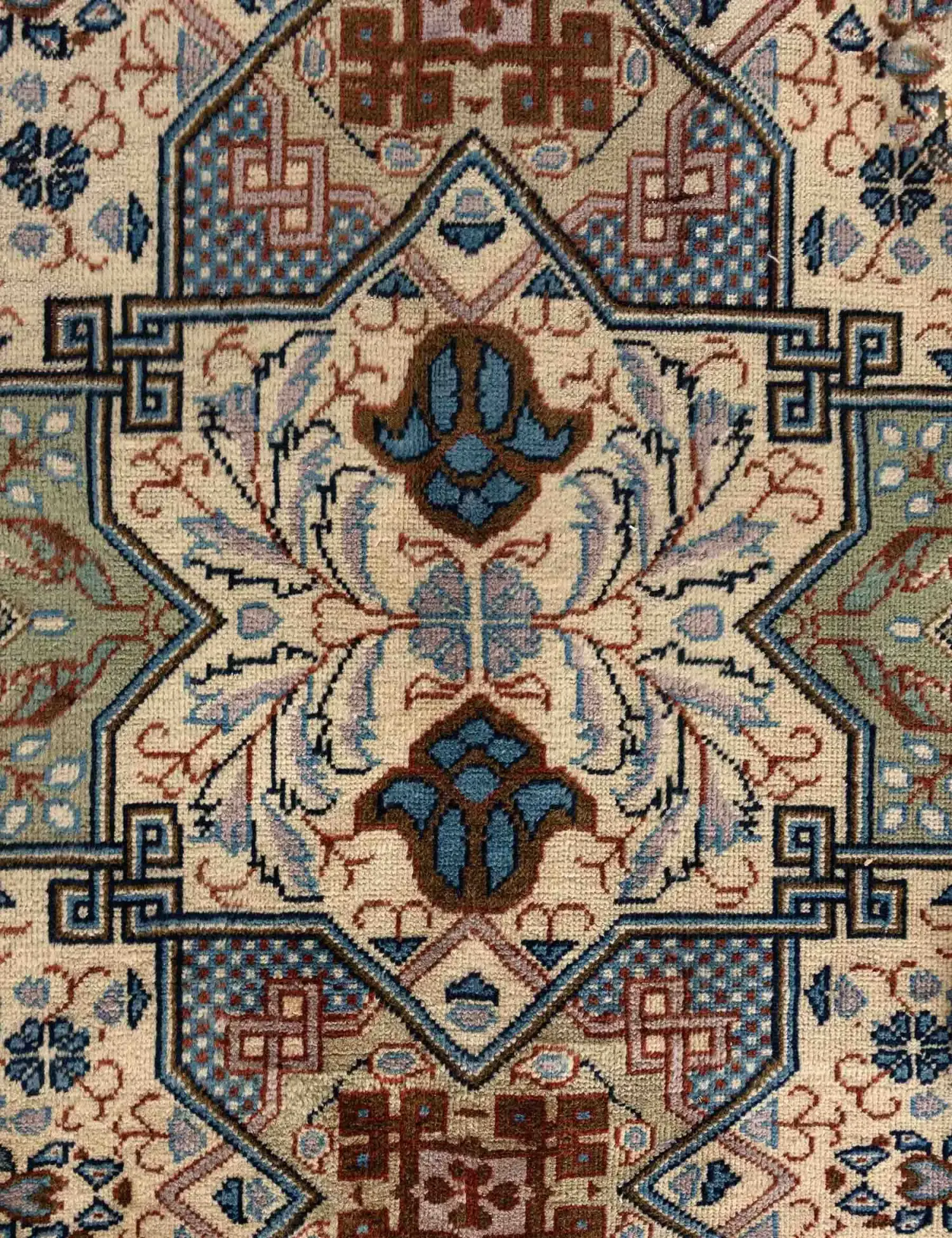 Beige Persa Ardebil Patina 327 x 218 cm - Alfombra única hecha a mano