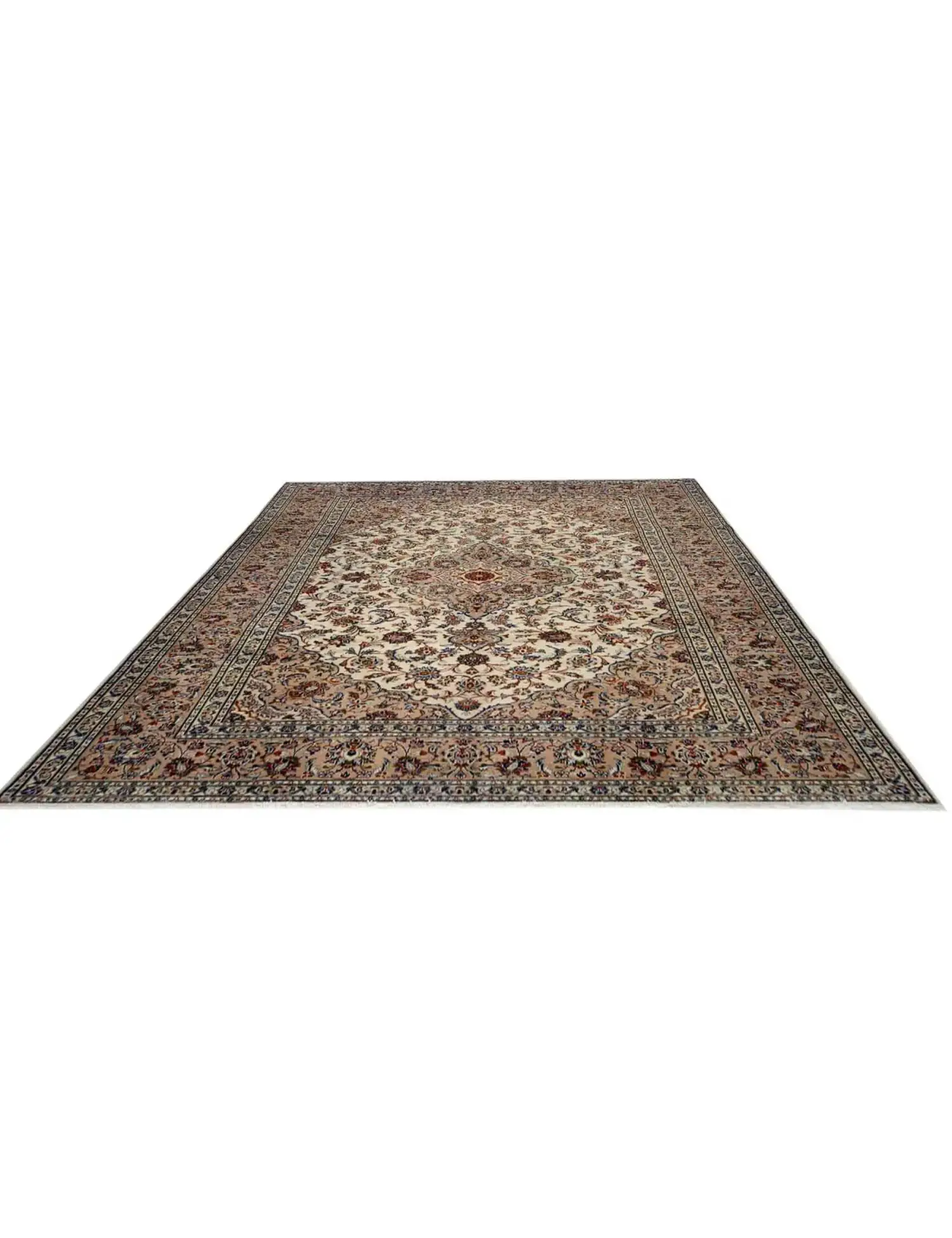 Beige Persan Kashan Patina 333 x 245 cm - Tapis fait main unique