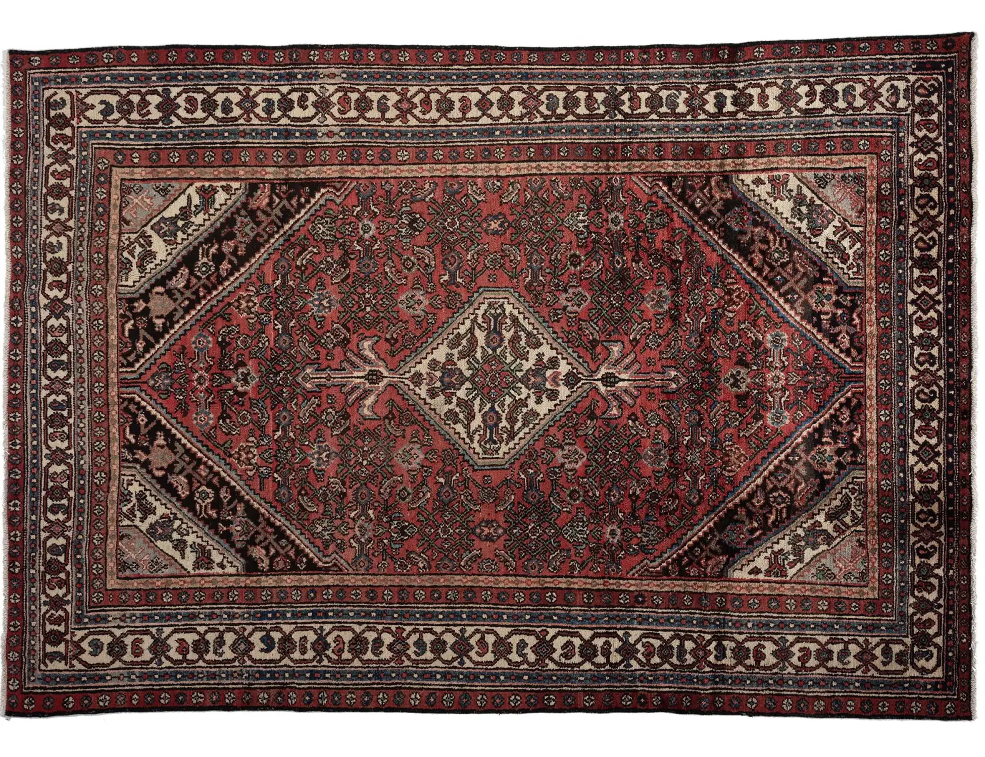 Rød Persien Hamadan Patina 317 x 201 cm - Unikt håndlavet tæppe