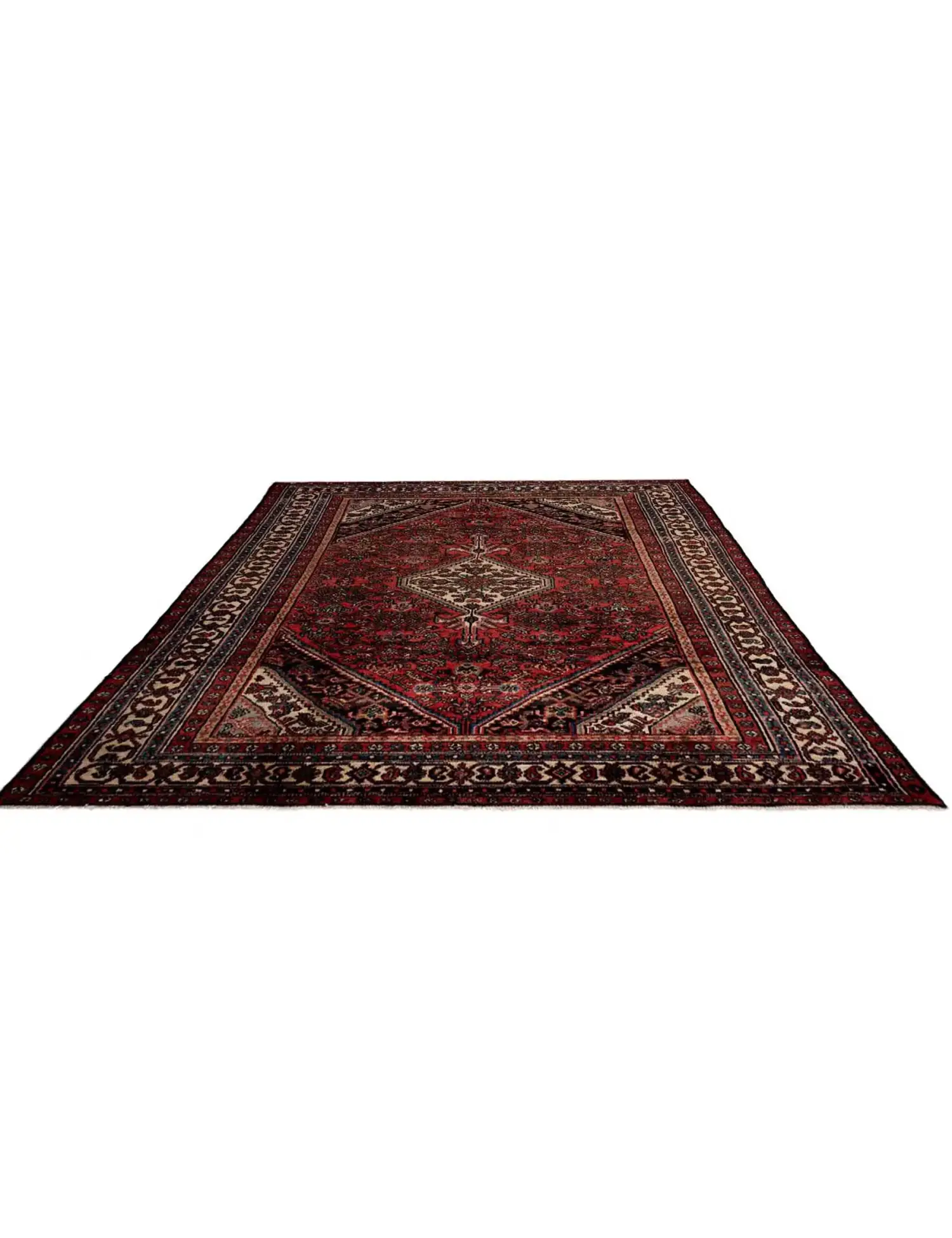 Rouge Persan Hamadan Patina 317 x 201 cm - Tapis fait main unique