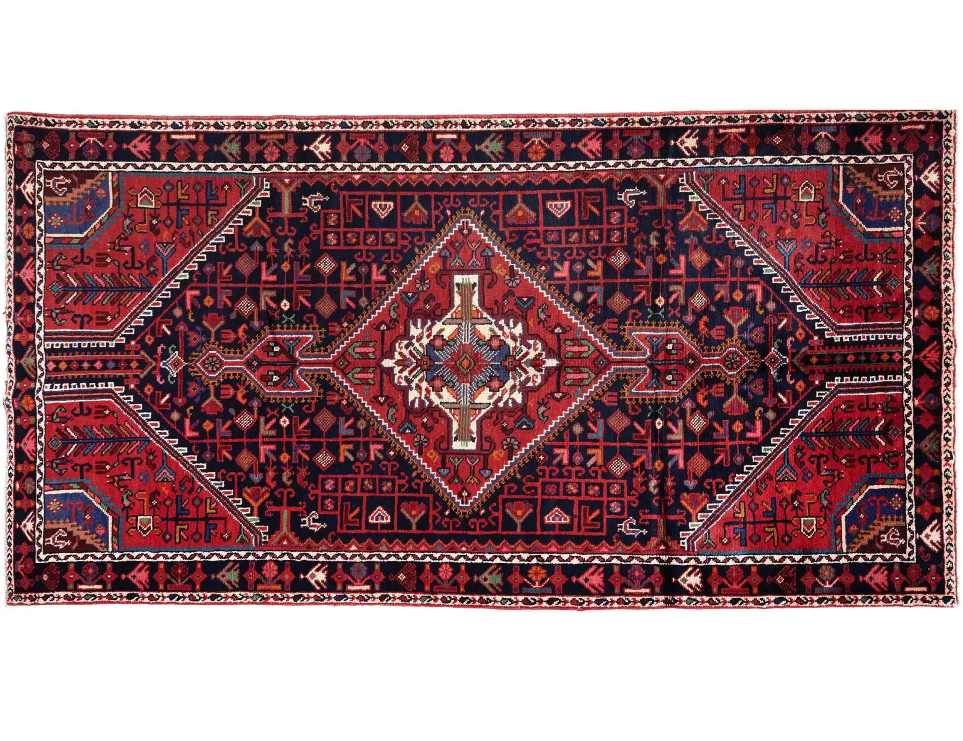 Rød Persien Hamadan Patina 296 x 155 cm - Unikt håndlavet tæppe