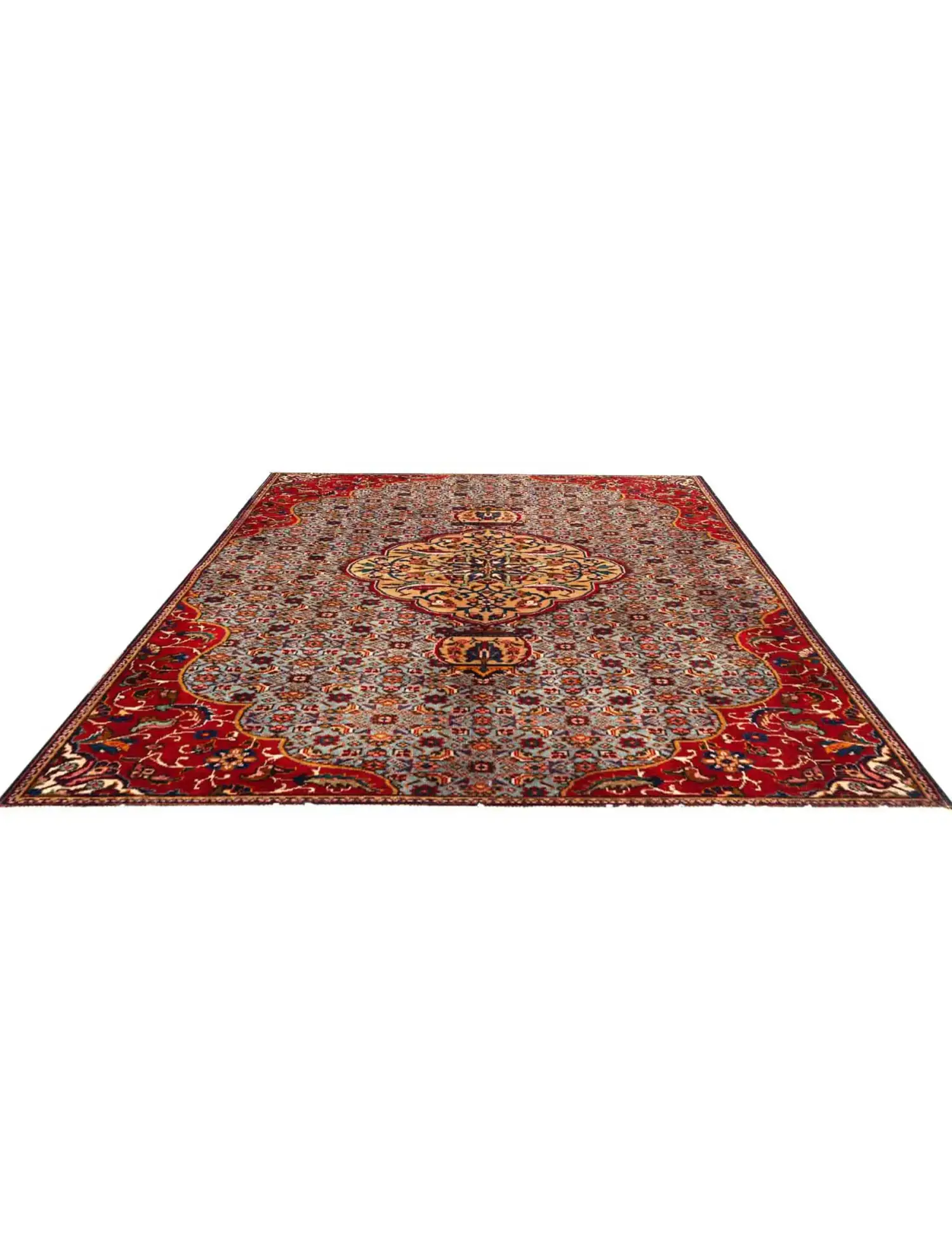 Azul Persa Hamadan Patina 215 x 130 cm - Alfombra única hecha a mano