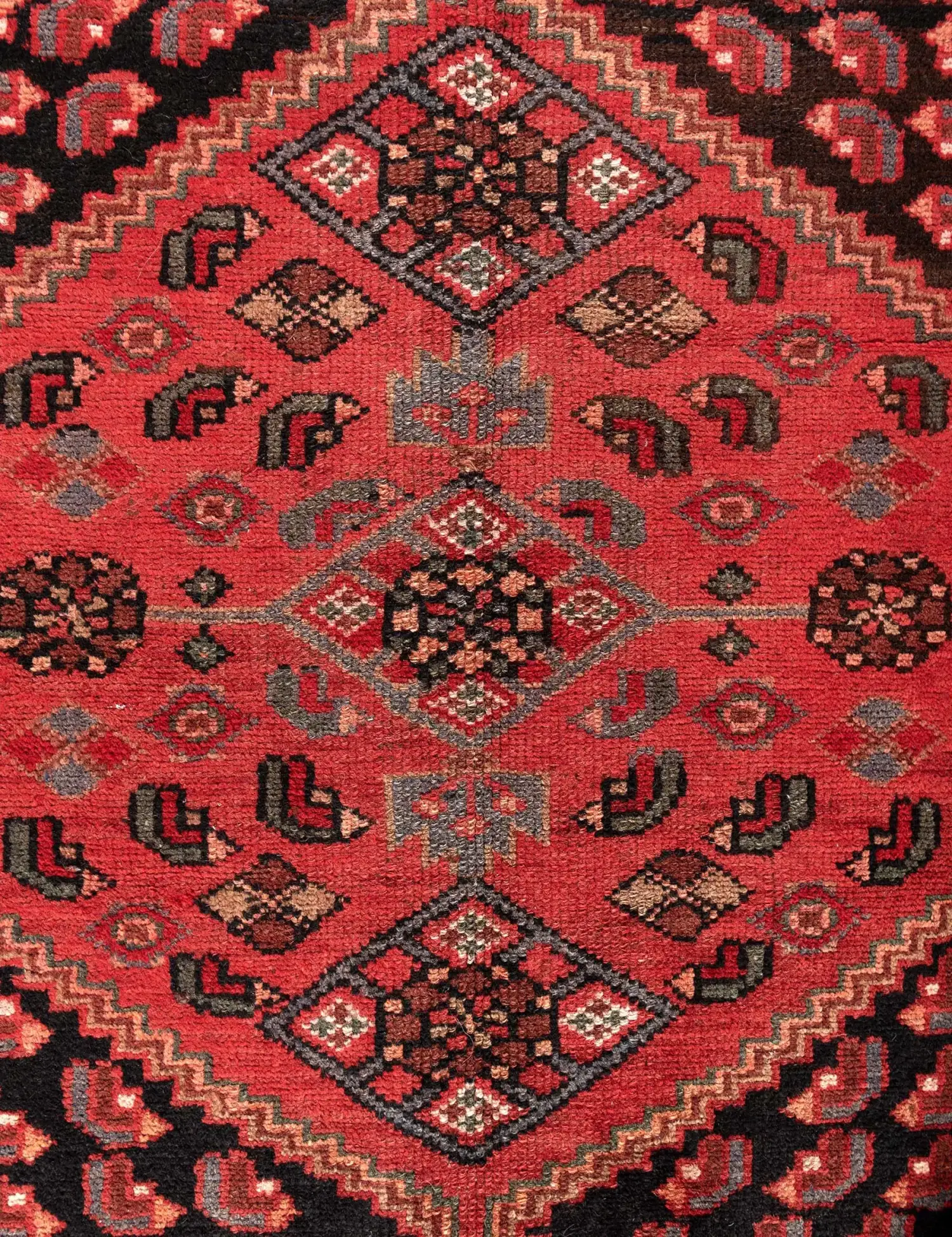 Red Persia Hamadan Patina 210 x 118 cm - Unique Handmade Carpet