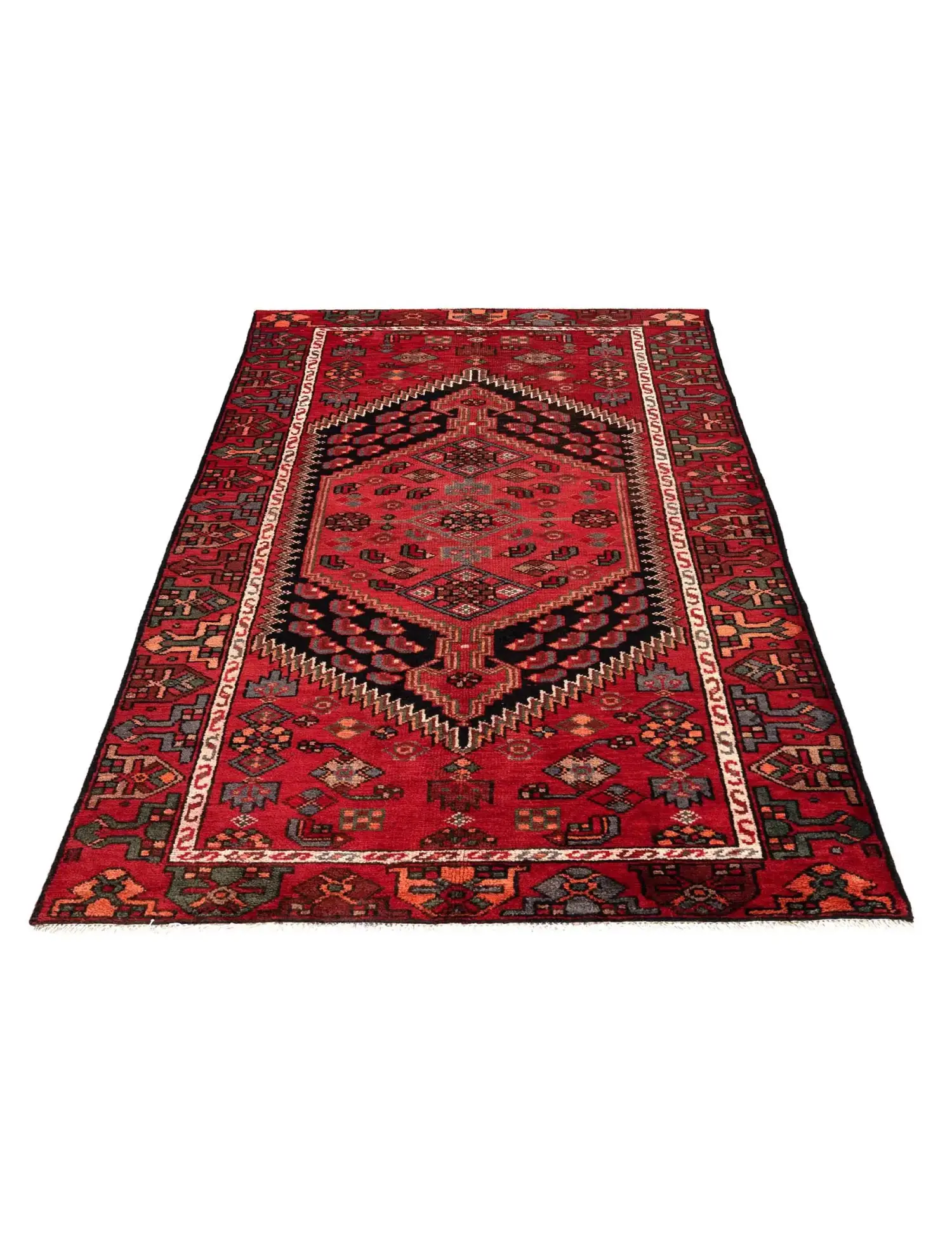 Red Persia Hamadan Patina 210 x 118 cm - Unique Handmade Carpet