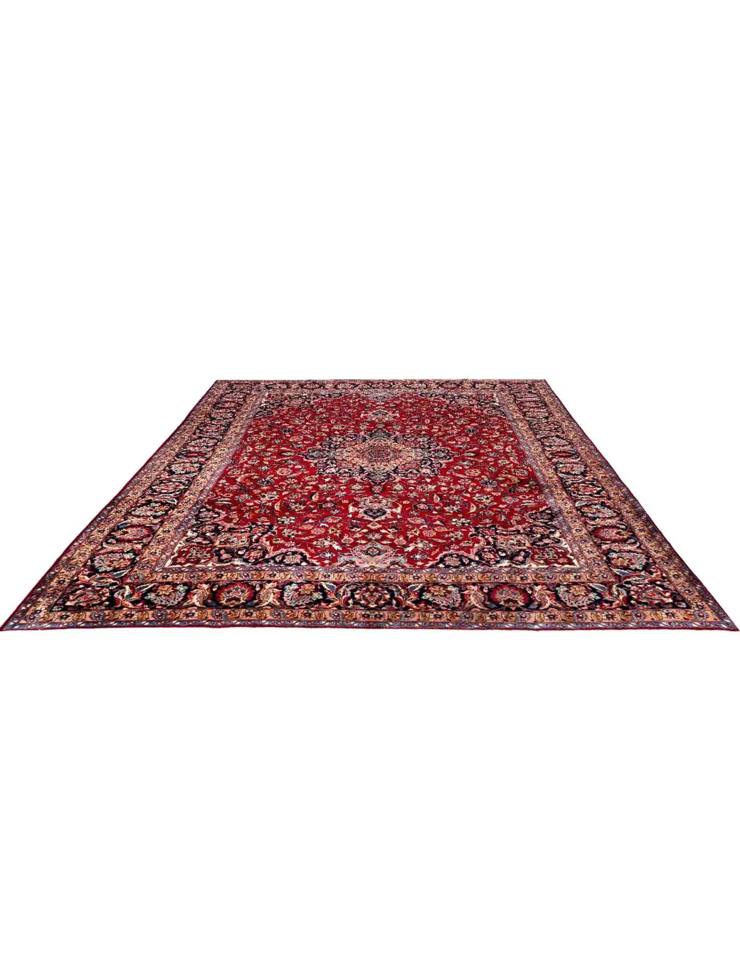Rød Persien Kashmar Patina 370 x 293 cm - Unikt håndlavet tæppe