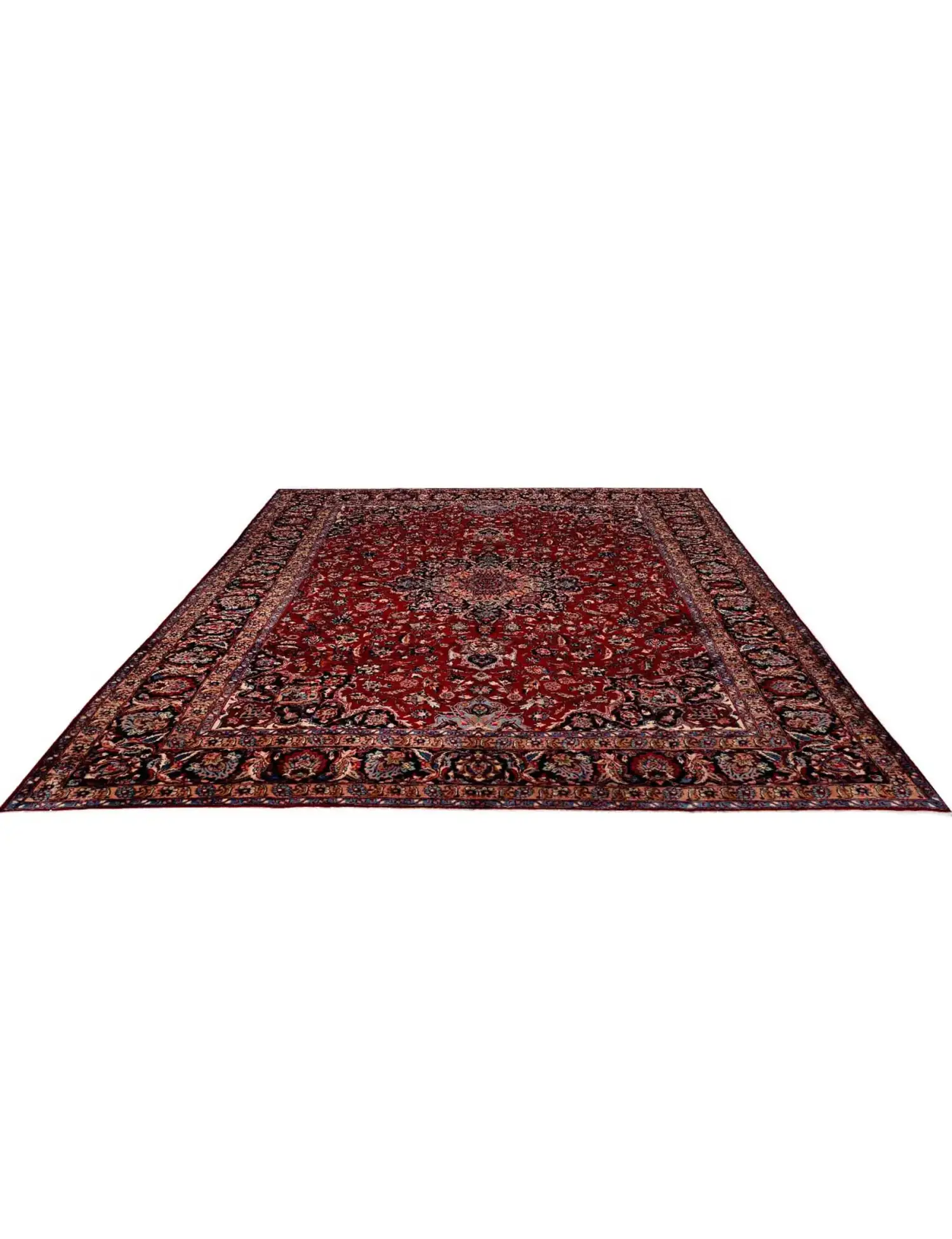 Rød Persien Kashmar Patina 370 x 293 cm - Unikt håndlavet tæppe