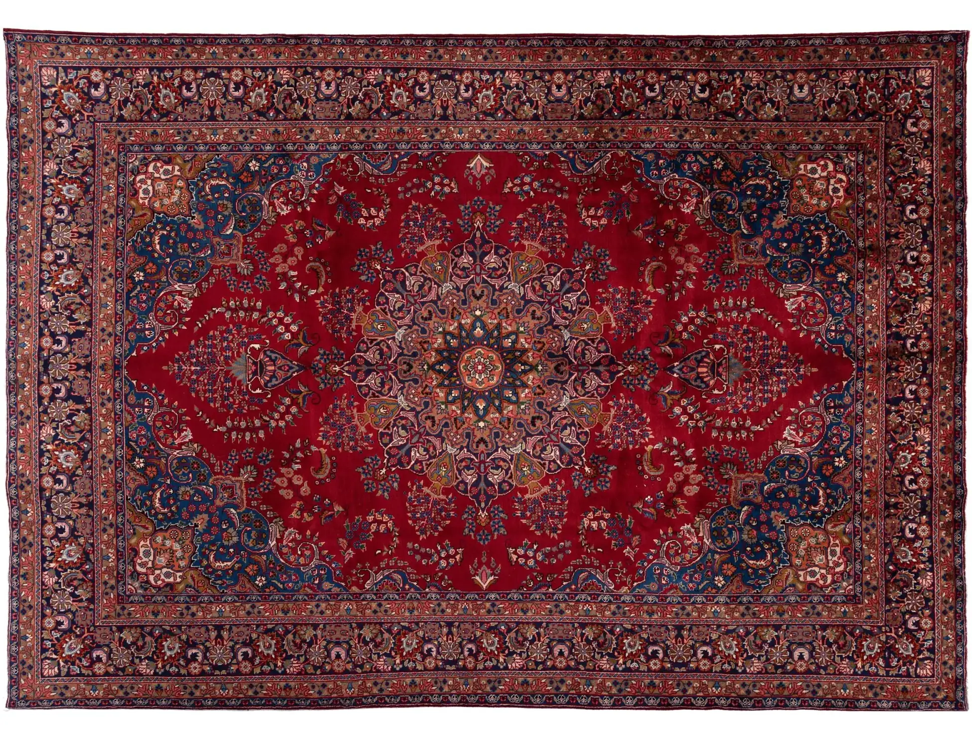 Rojo Persa Khorasan Patina  390 x 295 cm - Alfombra única hecha a mano