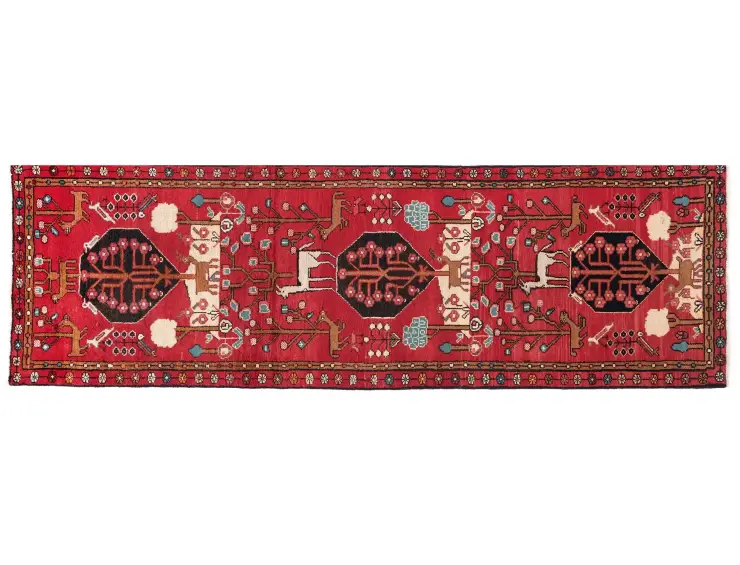 Rød Persien Hamadan Patina  294 x 90 cm