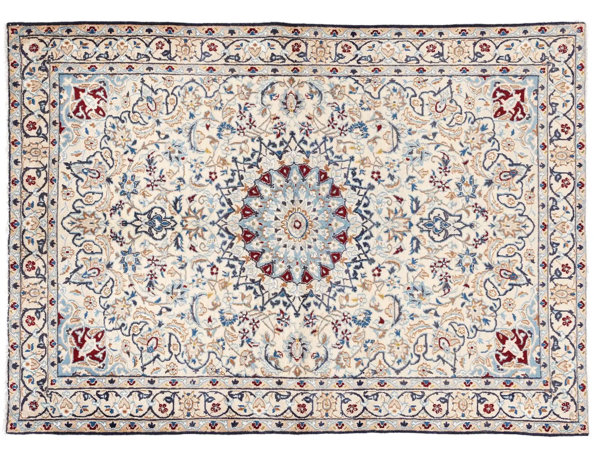 Beige persia Nain  193 x 117 cm - Unikt håndlaget teppe