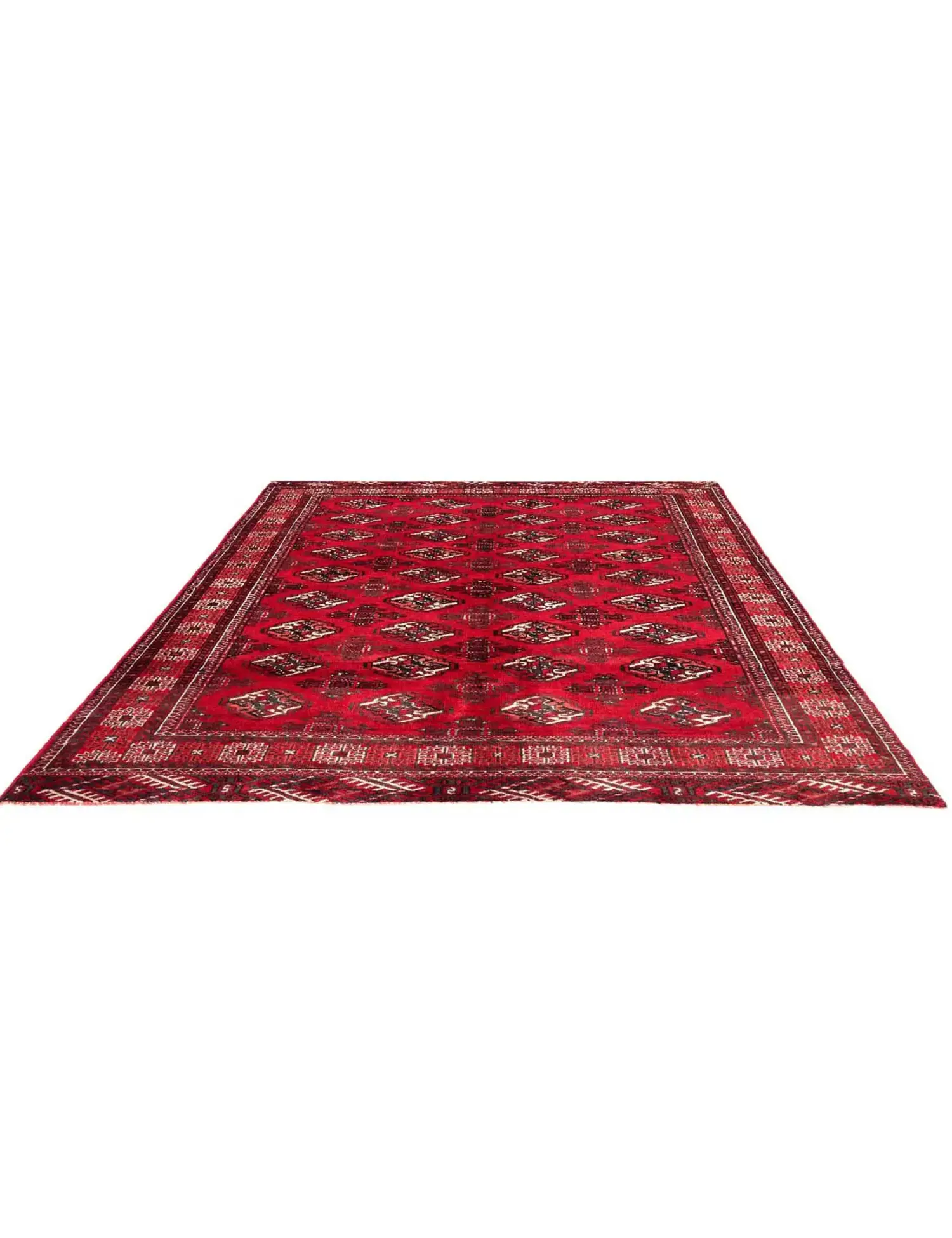 Rouge Persan Turkman Patina 228 x 154 cm - Tapis fait main unique