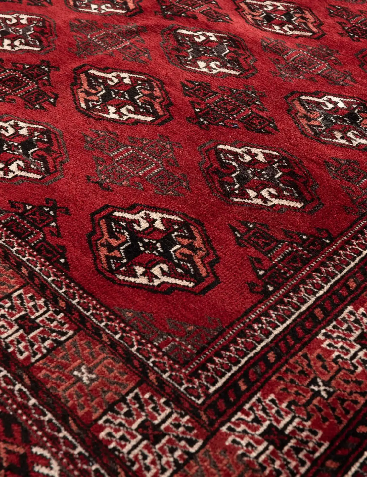 Rouge Persan Turkman Patina 228 x 154 cm - Tapis fait main unique