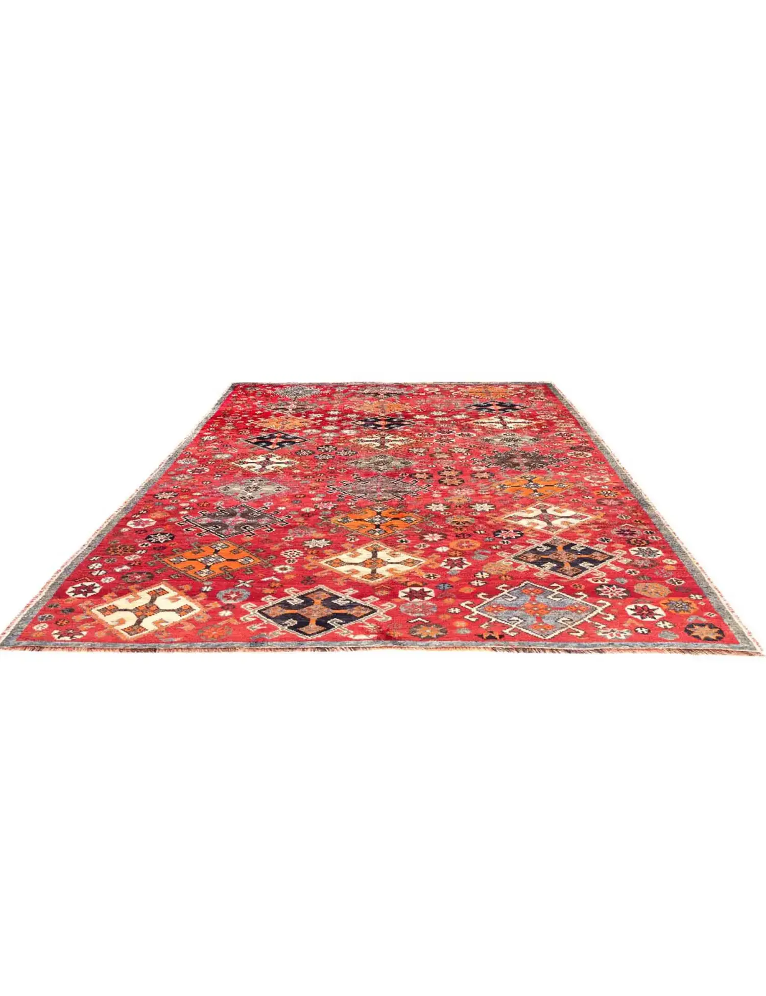 Mehrfarbig Persien Shiraz Patina  236 x 143 cm - Einzigartiger handgefertigter Teppich