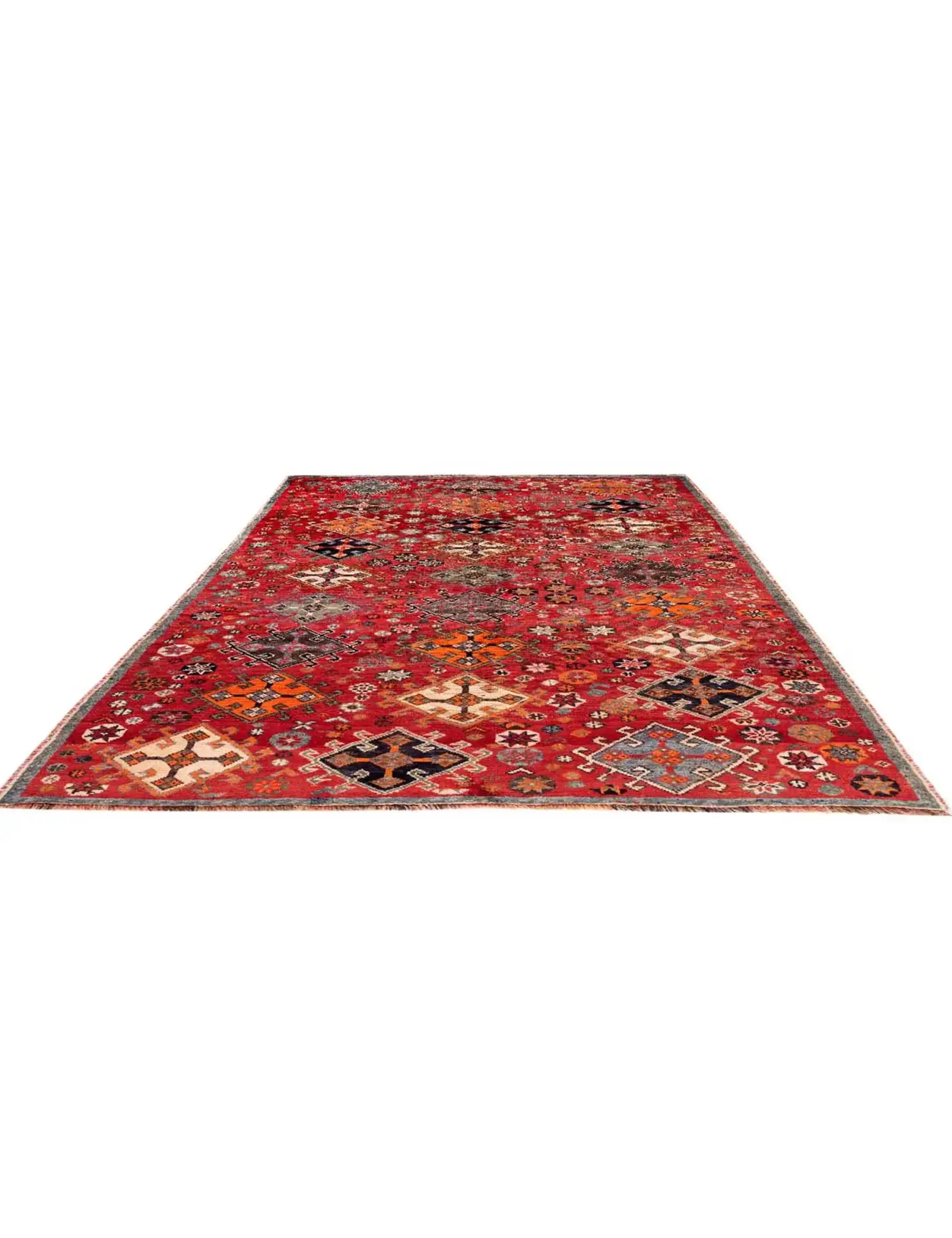 Mehrfarbig Persien Shiraz Patina  236 x 143 cm - Einzigartiger handgefertigter Teppich