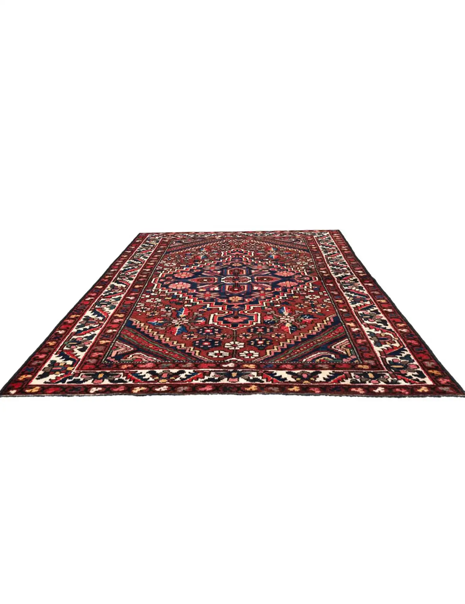 Rojo Persa Bakhtiar Patina 194 x 133 cm - Alfombra única hecha a mano