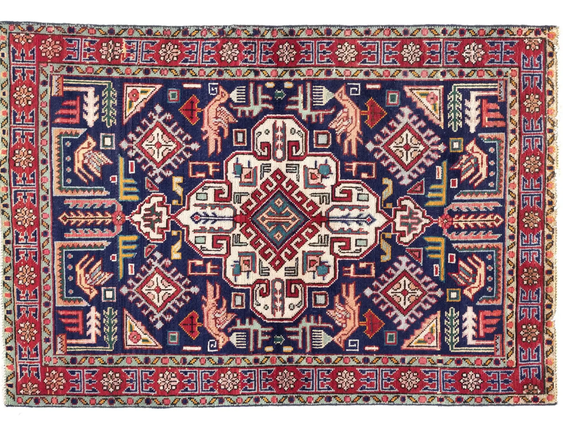 Blu Persiano Tabriz Patina  150 x 100 cm - Tappeto unico fatto a mano