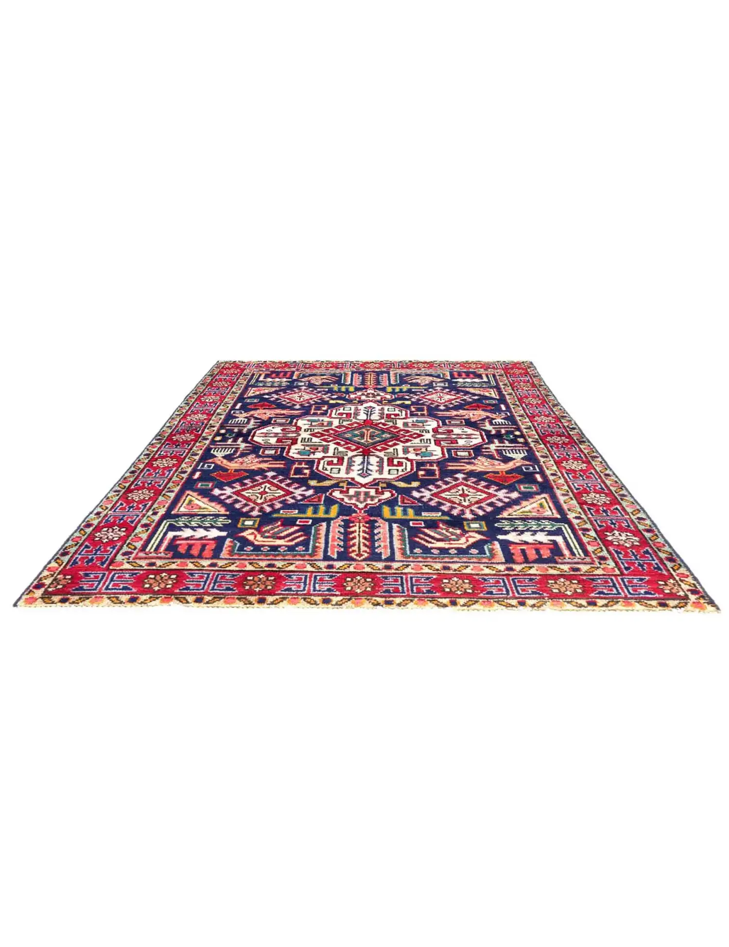 Blau Persien Tabriz Patina 150 x 100 cm - Einzigartiger handgefertigter Teppich