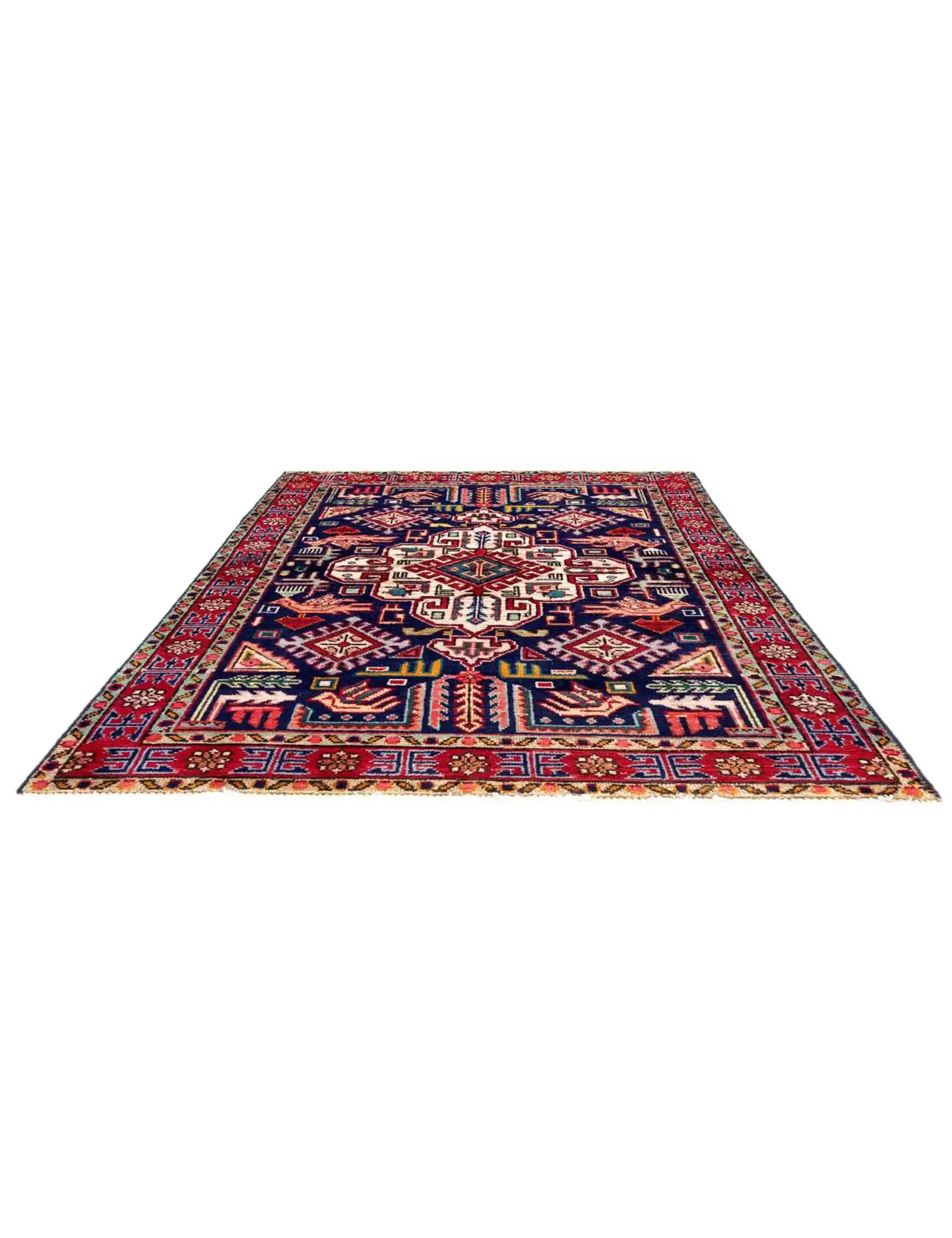 Blau Persien Tabriz Patina 150 x 100 cm - Einzigartiger handgefertigter Teppich