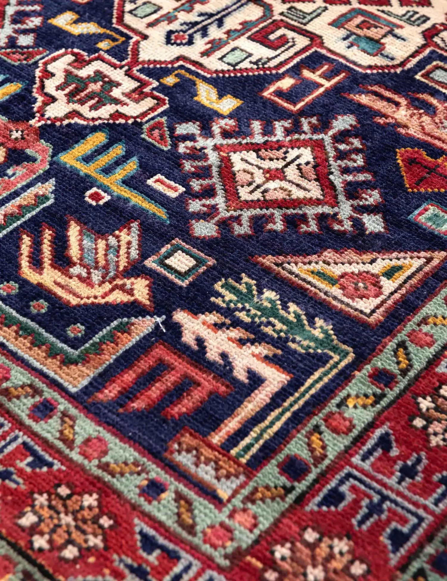 Blau Persien Tabriz Patina 150 x 100 cm - Einzigartiger handgefertigter Teppich