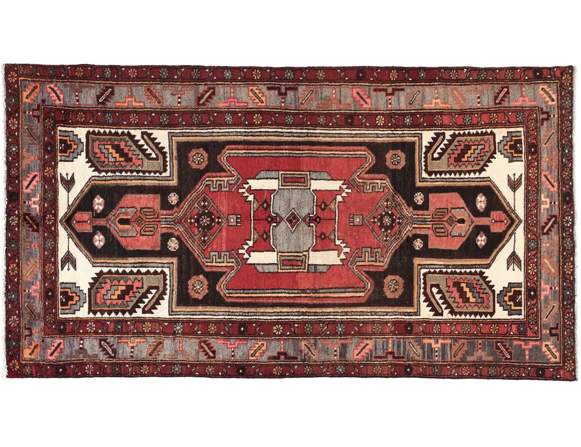 Rood Perzië Hamadan Patina 229 x 125 cm - Uniek handgemaakt tapijt