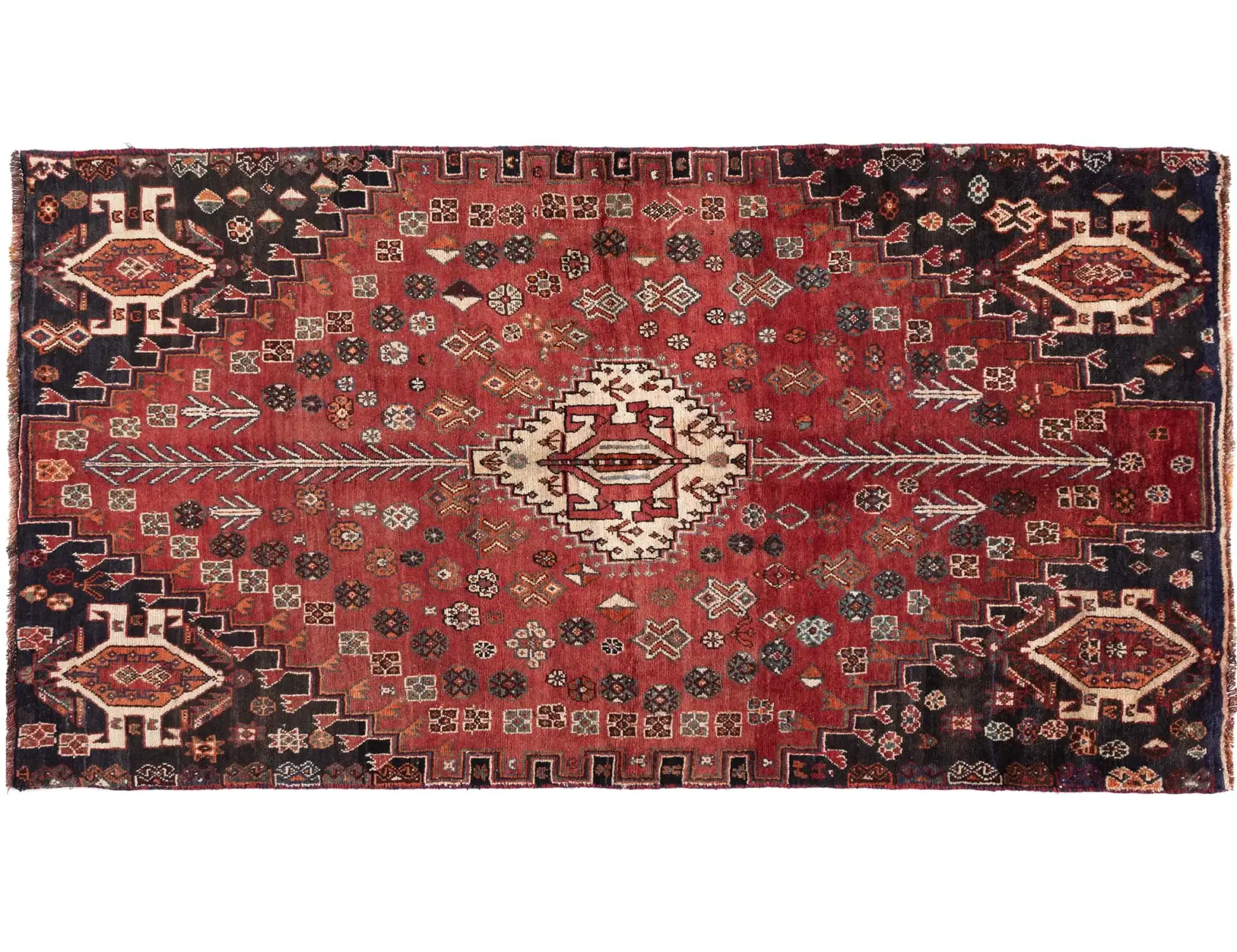 Rød persia Shiraz Patina  206 x 109 cm - Unikt håndlaget teppe
