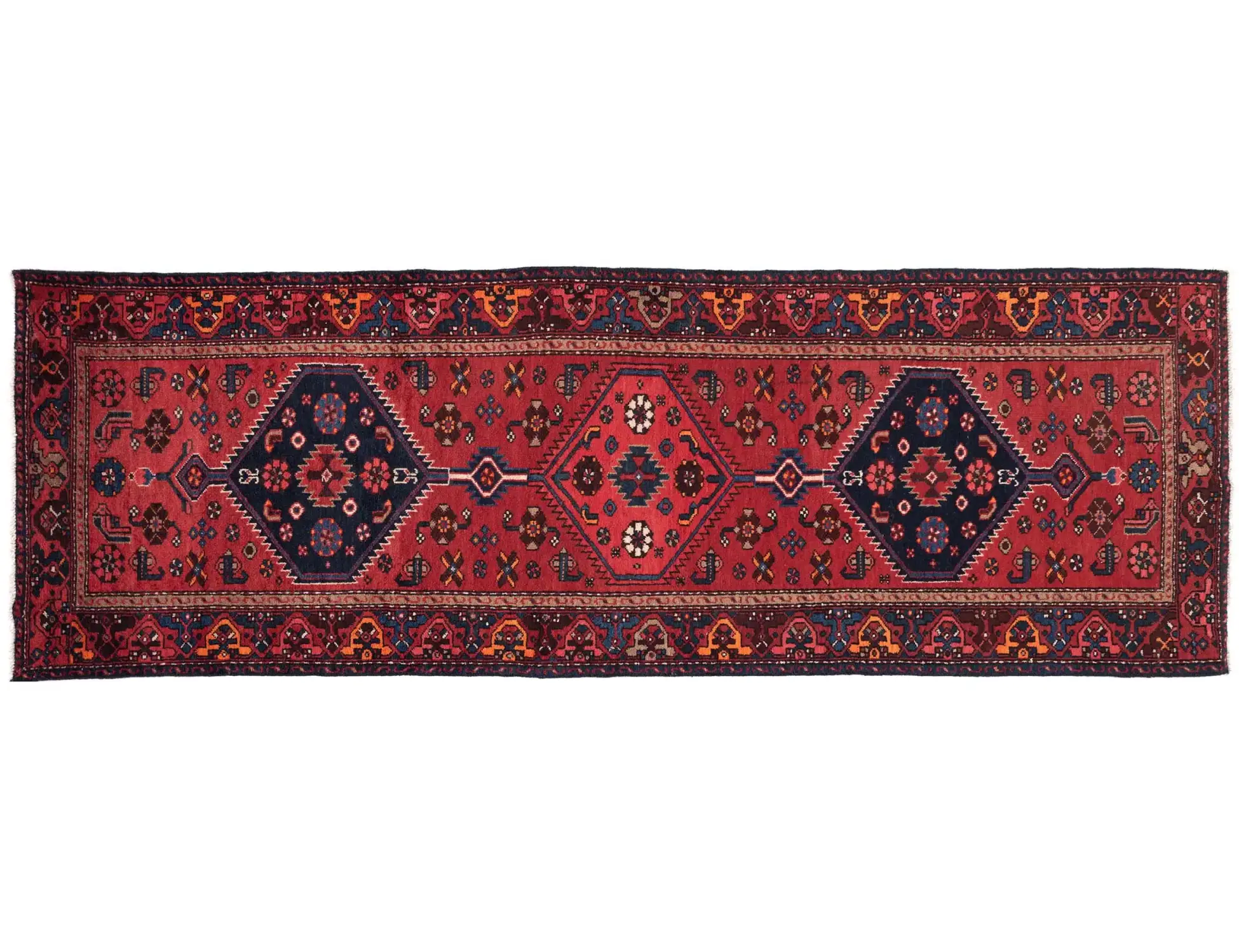 Rød Persien Hamadan Patina  220 x 108 cm - Unikt håndlavet tæppe