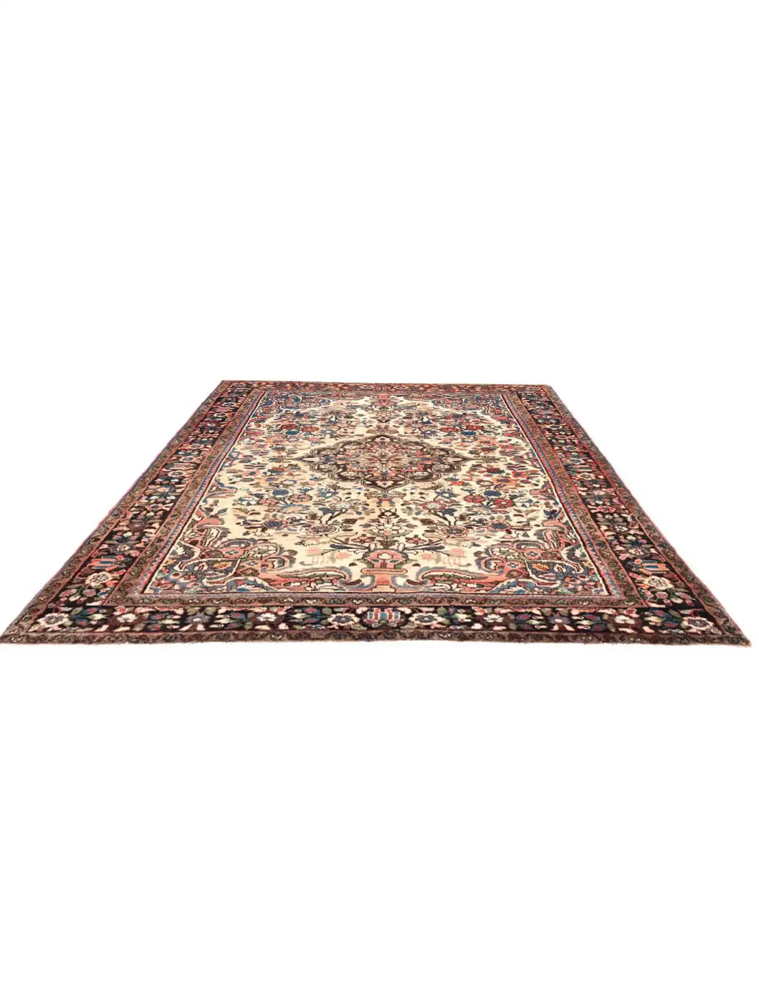 Beige Persien Hamadan Patina 227 x 145 cm - Unikt håndlavet tæppe